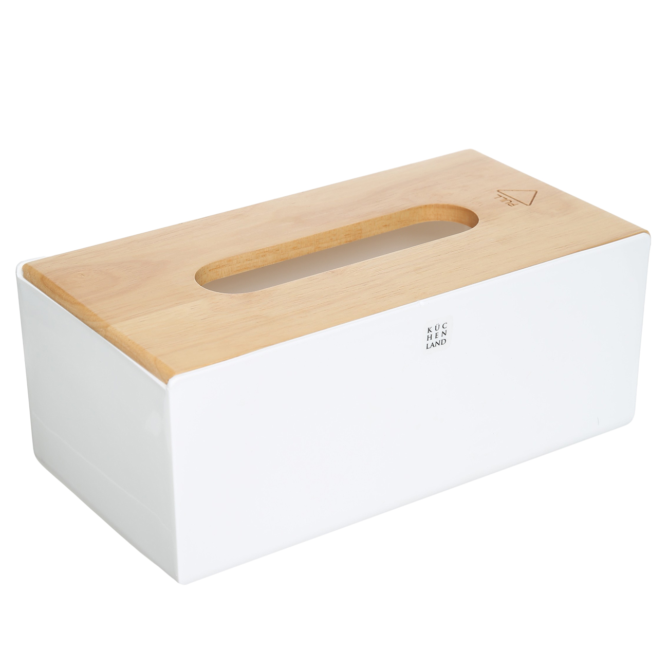 Paper napkin box, 23x13 cm, plastic / rubber wood, White, White style изображение № 2