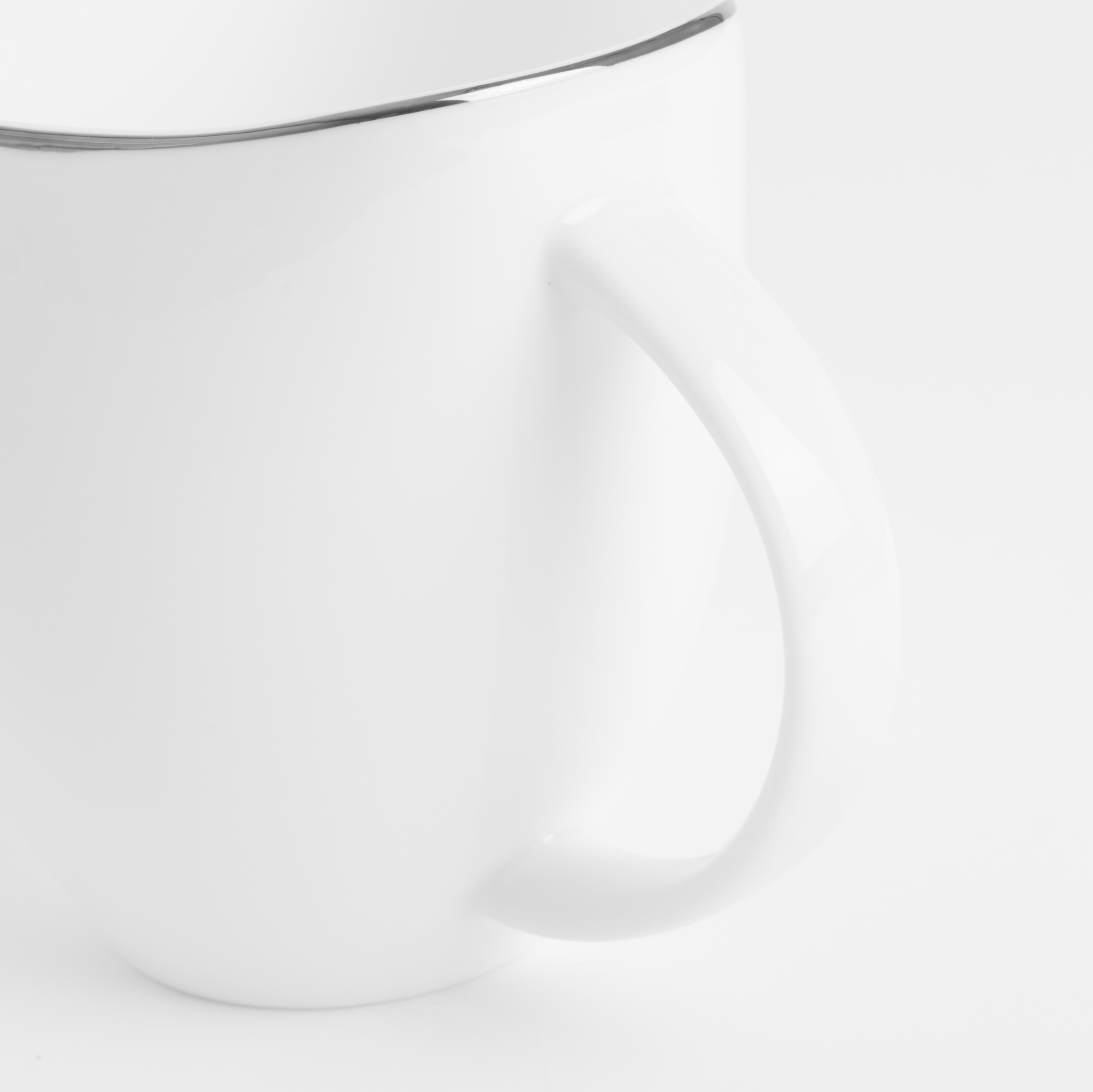 Mug, 470 ml, porcelain F, white, Bend silver изображение № 3