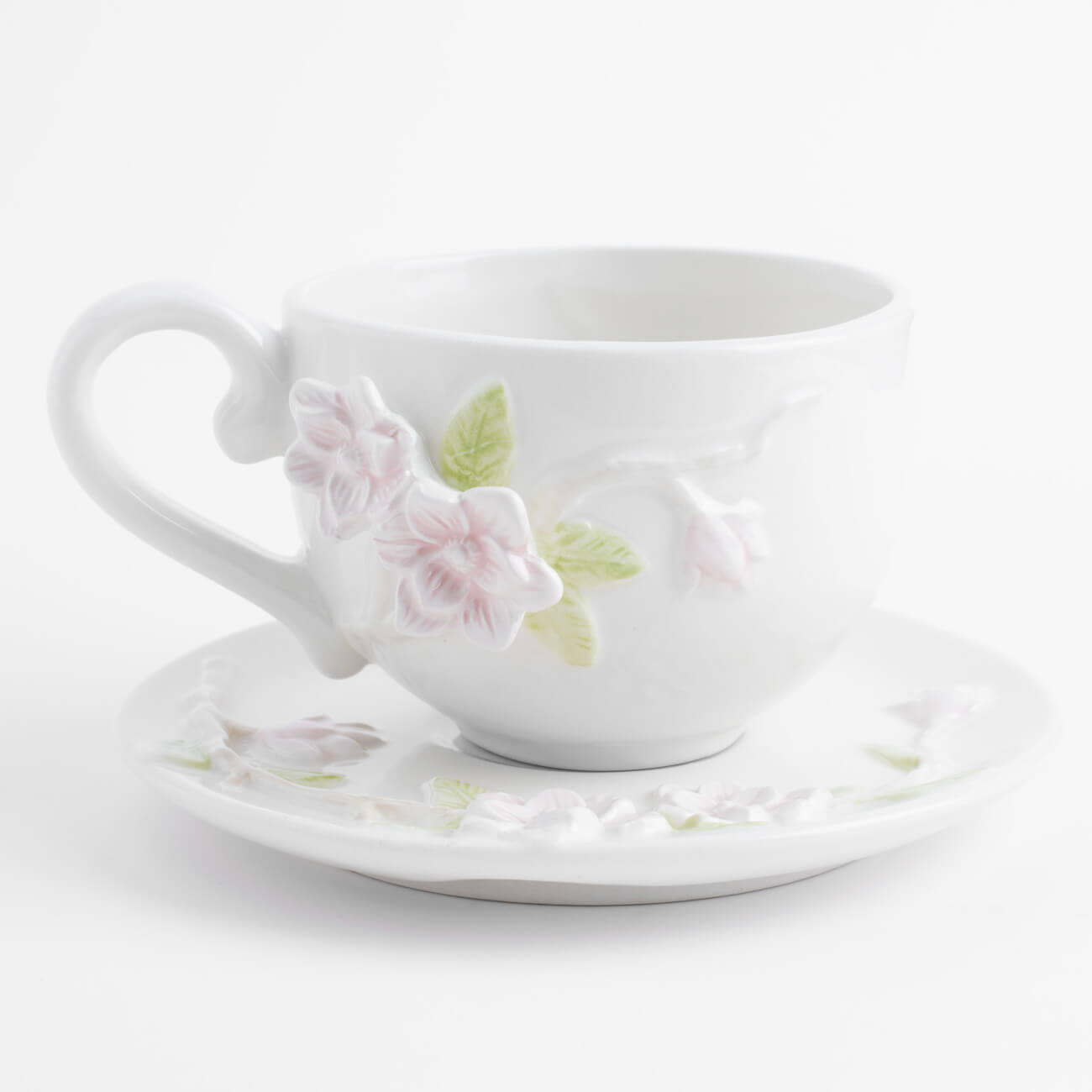 Tea pair for breakfast, 1 person, 2 items, 420 ml, ceramic, milk, Magnolia flowers, Magnolia изображение № 1