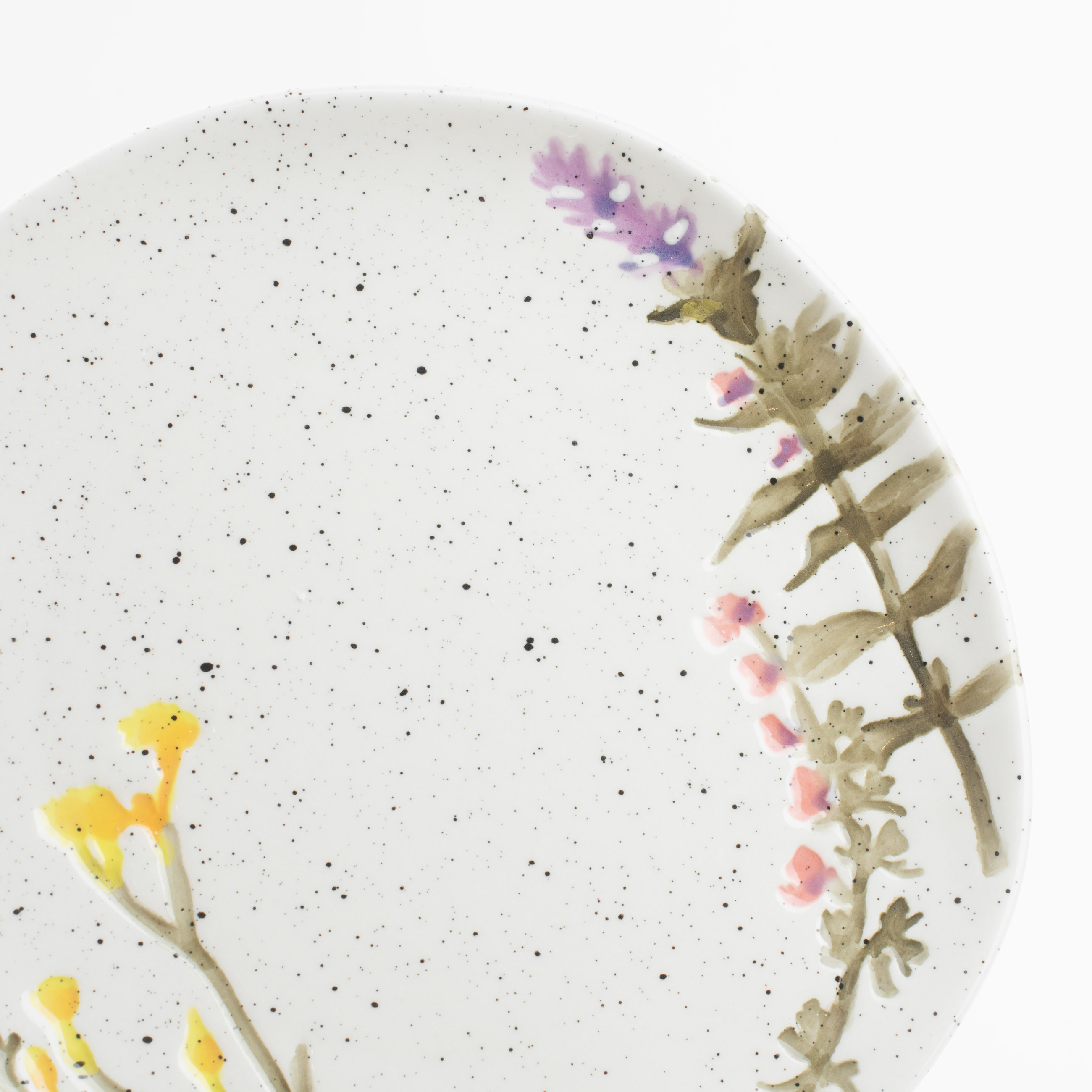 Dessert plate, 20 cm, ceramics, milky, speckled, Wildflowers, Meadow speckled изображение № 4