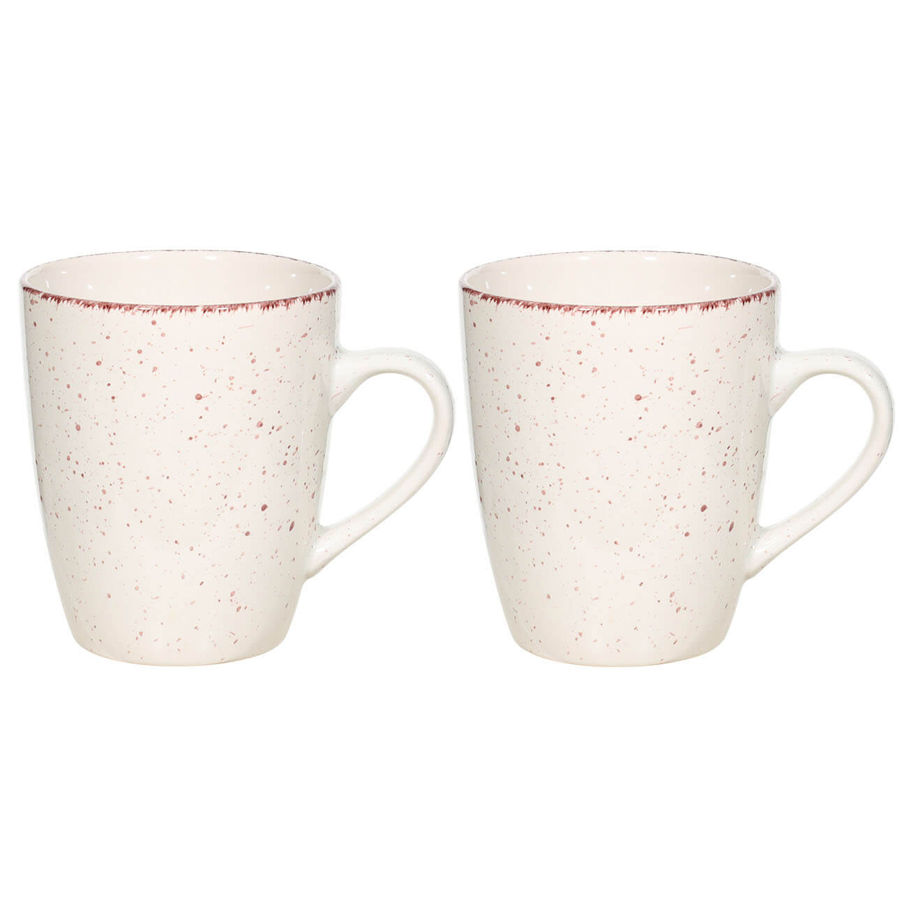 Mug, 400 ml, 2 pcs, ceramic, beige, speckled, Speckled изображение № 1