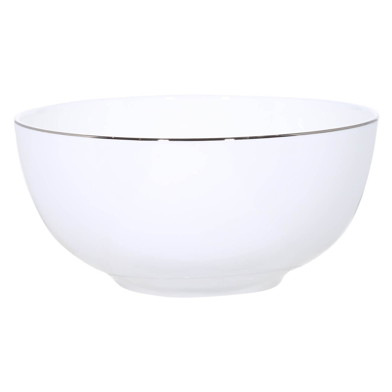 Salad bowl, 18x9 cm, 1 l, porcelain F, white, Ideal silver изображение № 1