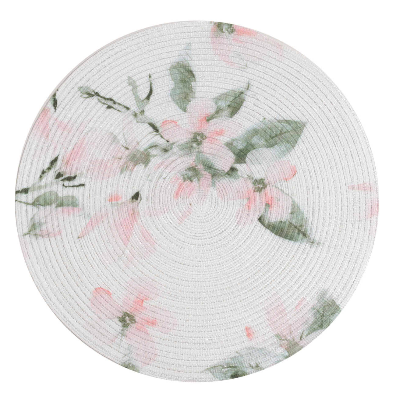 Instrument napkin, 38 cm, polyester, round, white, Magnolia, Rotary print изображение № 1
