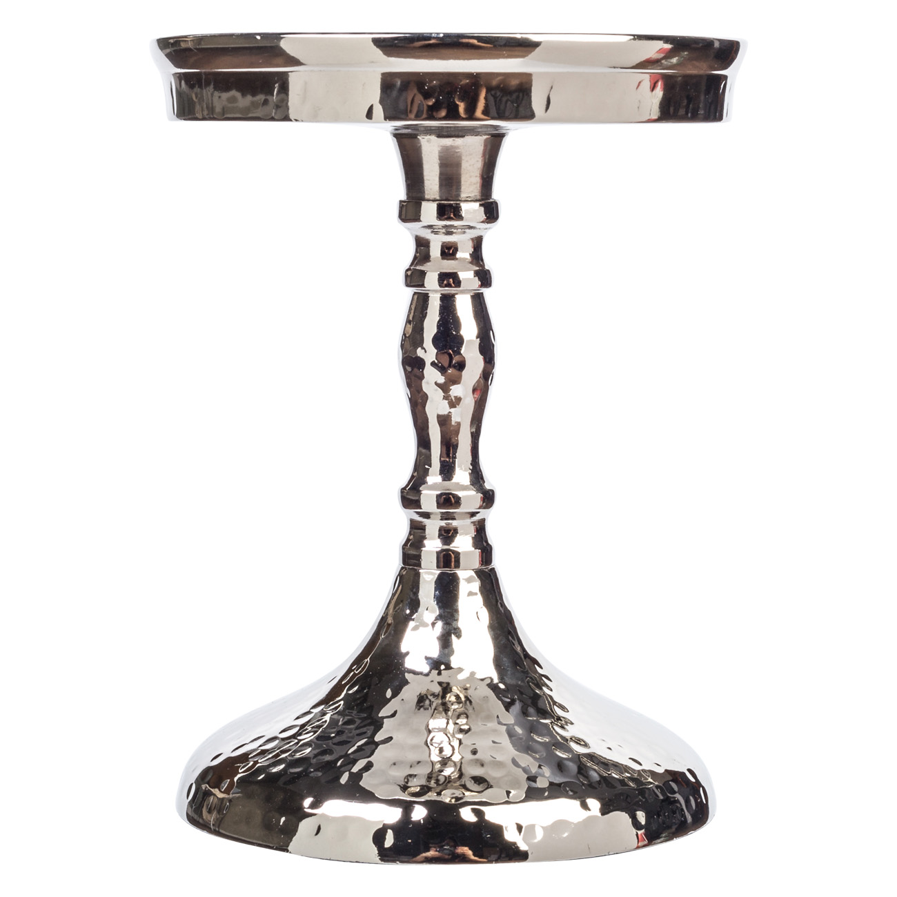 Candle holder, 26 cm, on a leg, glass / metal, silver, Craquelure, Fantastic R изображение № 3