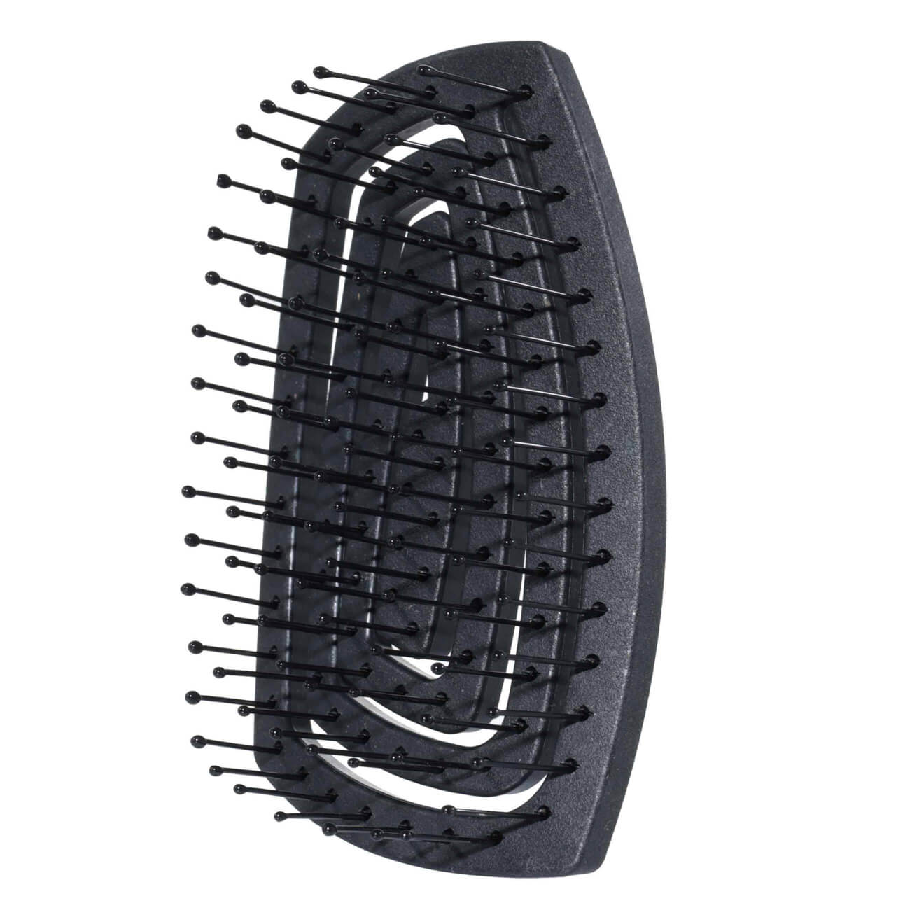 Hair massage comb, 11x6 cm, for travel, vegetable fiber / plastic, black, Zipo изображение № 1