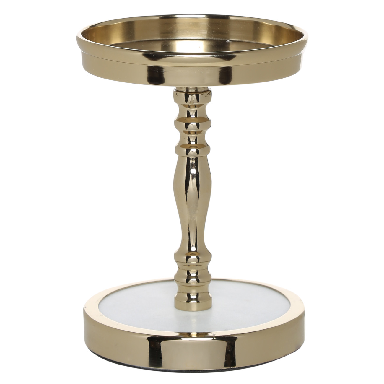 Candle holder, 30 cm, on a leg, metal / glass, golden, Craquelure, Fantastic gold изображение № 3