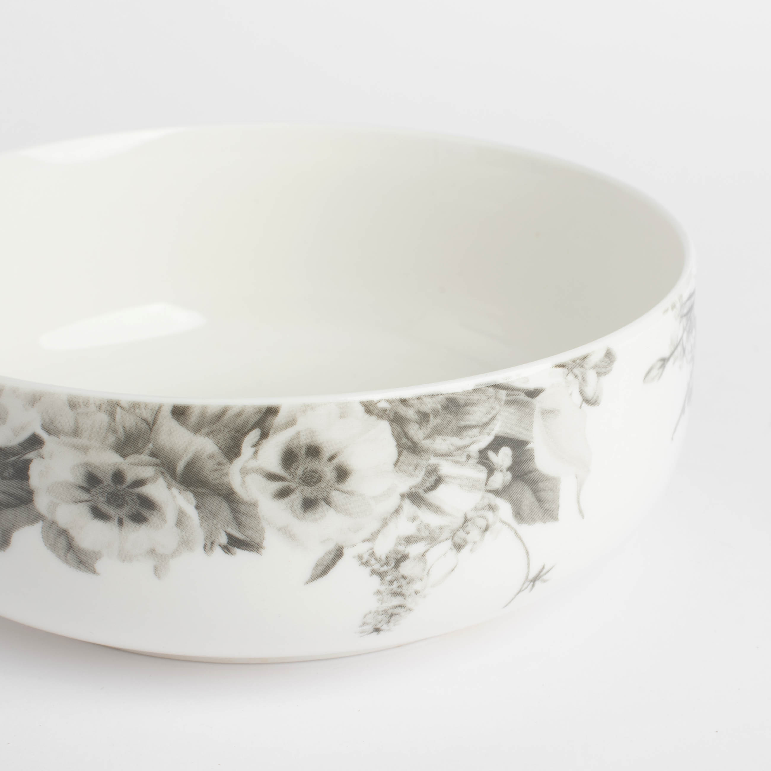 Salad bowl, 16x6 cm, 700 ml, porcelain N, white, Black and white flowers, Magnolia изображение № 4