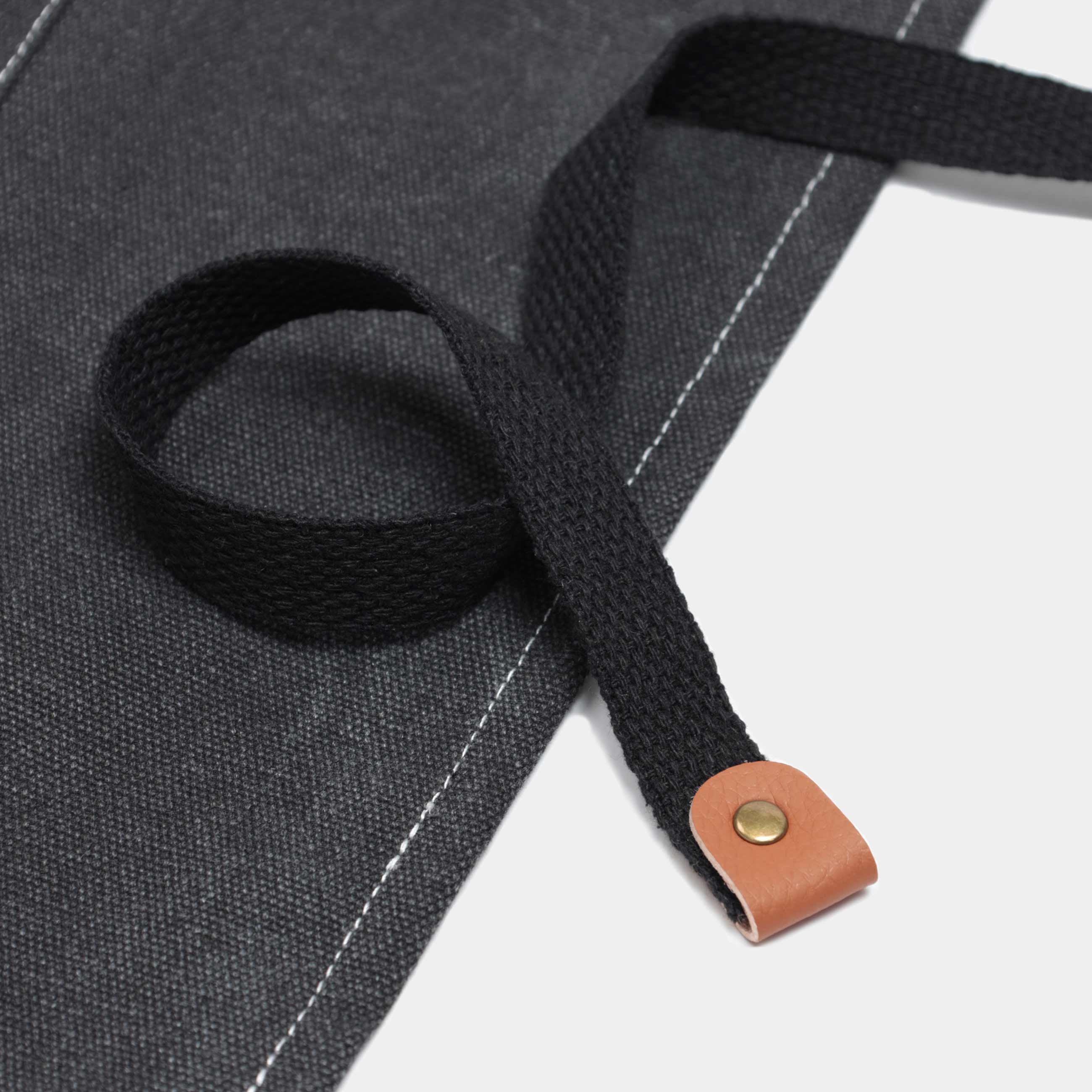 Apron, 58x78 cm, with pockets, tarpaulin/PU leather, black, BBQ изображение № 3