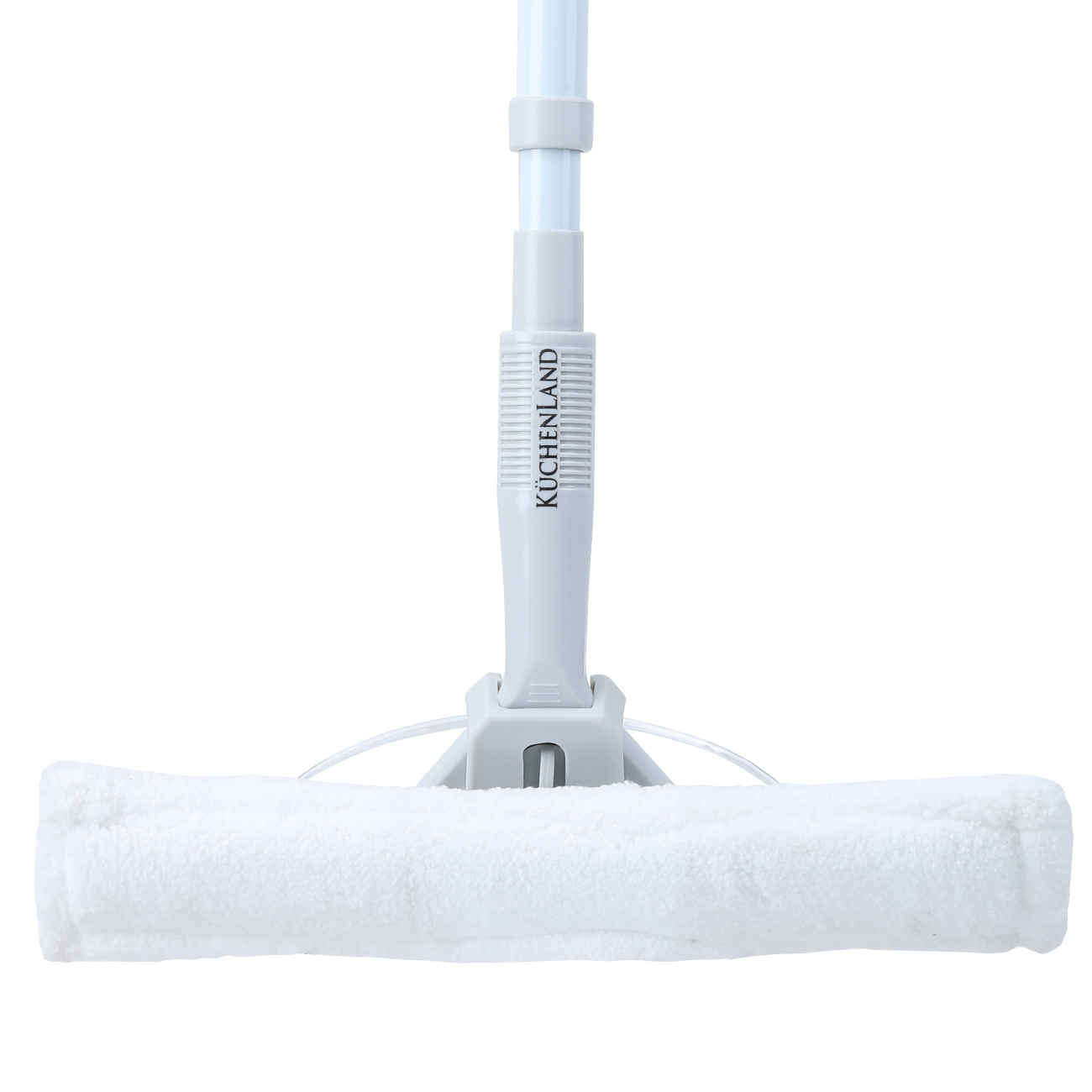 Window cleaning mop, with rag and scraper, white-grey, Clean изображение № 3