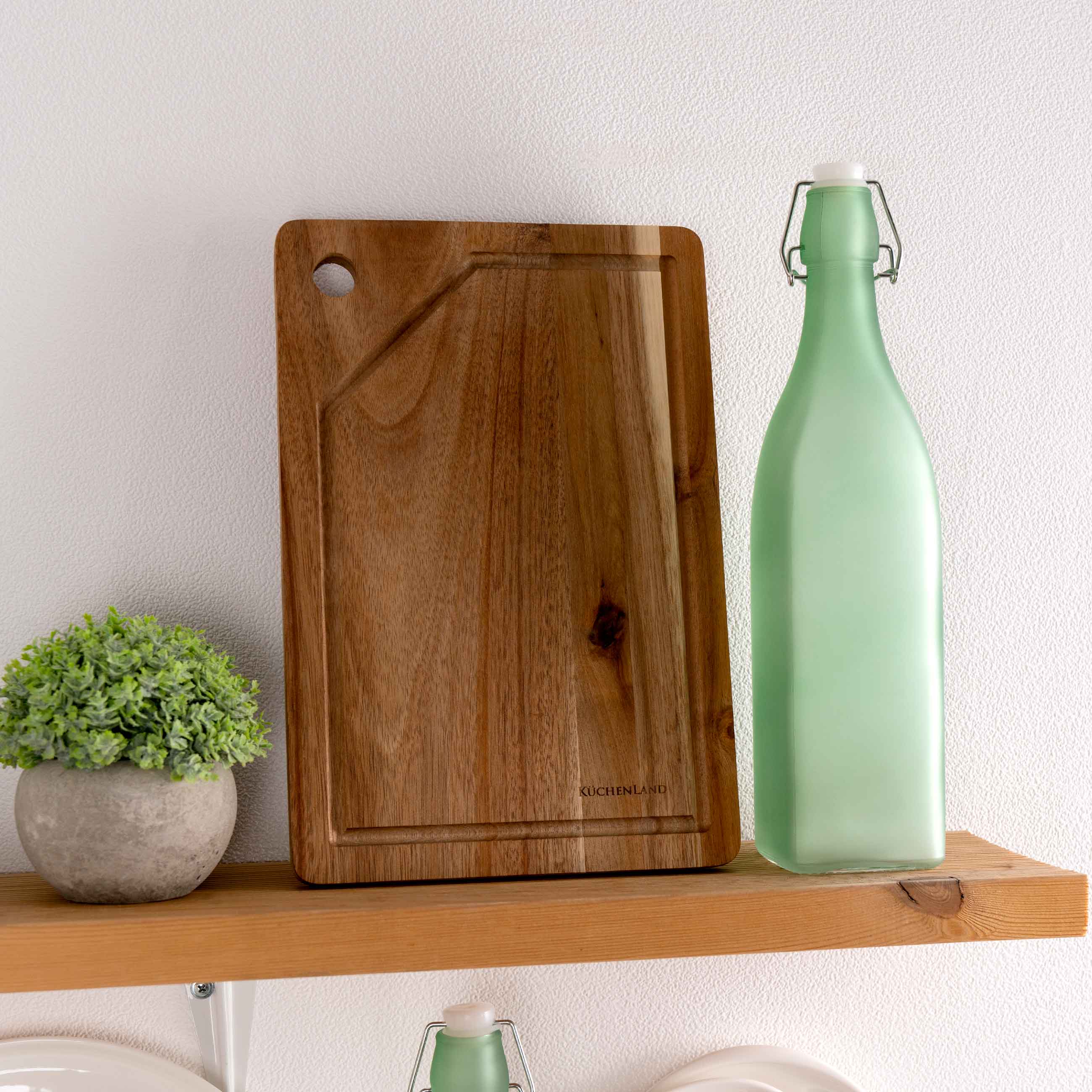 Oil or vinegar bottle, 1 l, with clip, glass / metal, green, Light kitchen изображение № 3