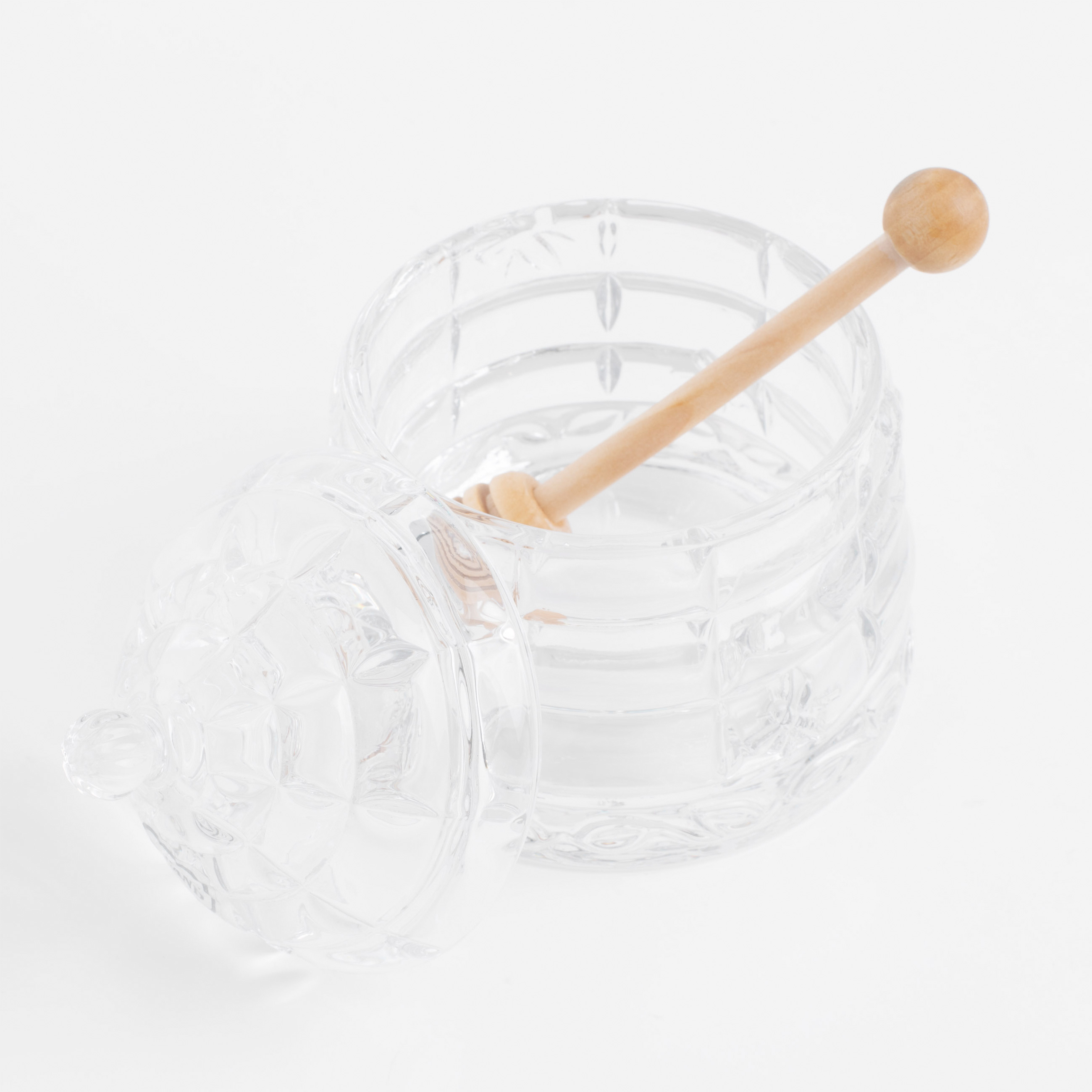 Honey jar, 290 ml, with spoon, glass R / wood, Patterns, Honey изображение № 3