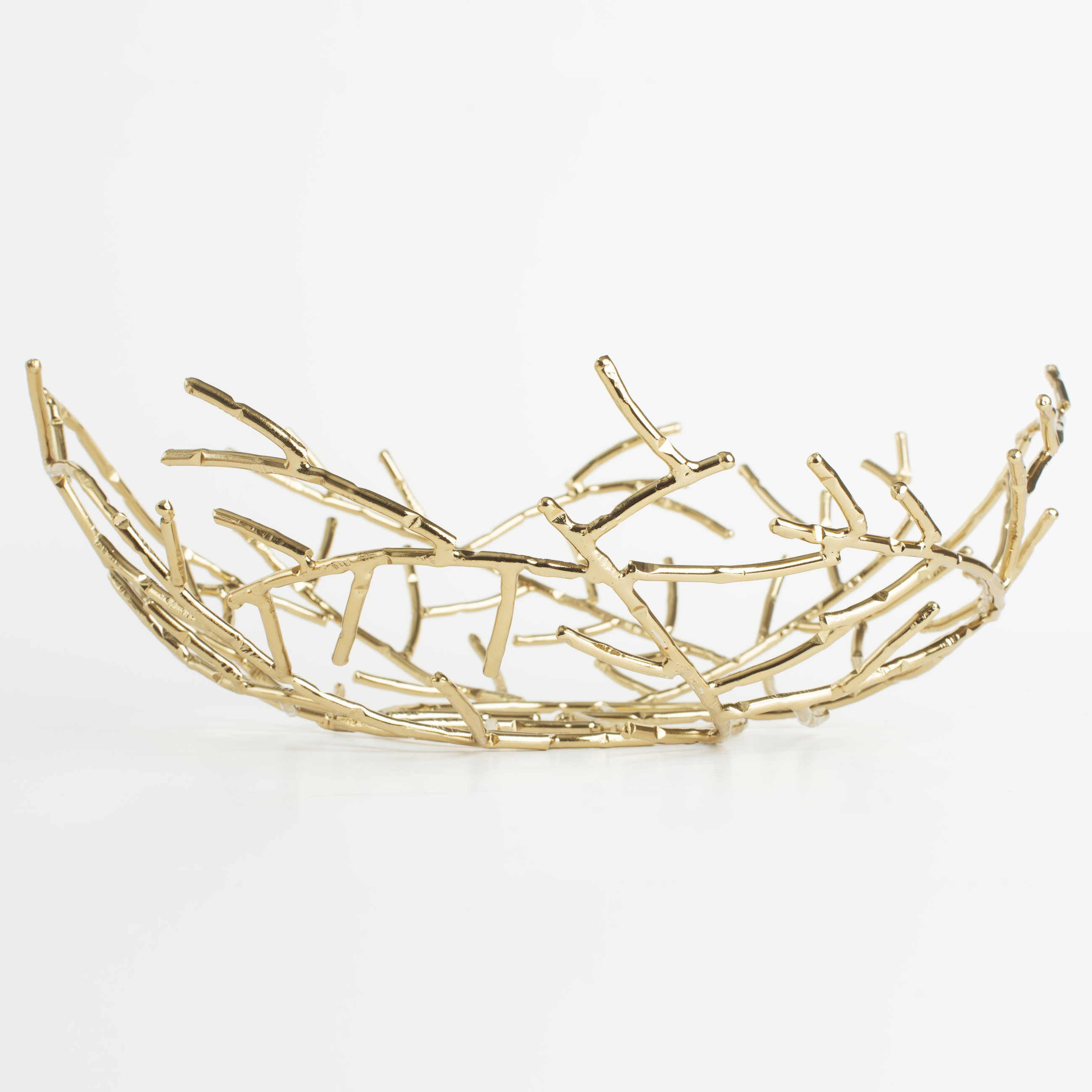 Fruit basket, 28 cm, metal, golden, Branches, Twist gold изображение № 6