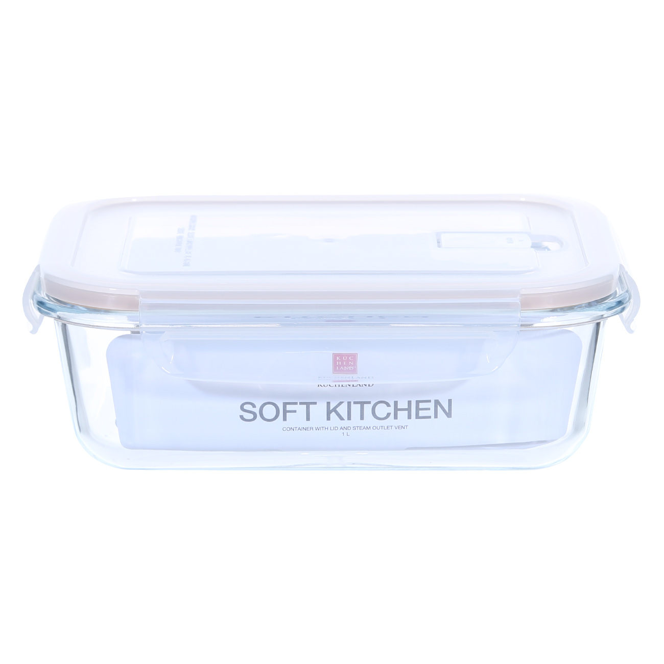 Container, 1.5 l, with clips, with valve, glass T, rectangular, Soft kitchen изображение № 2