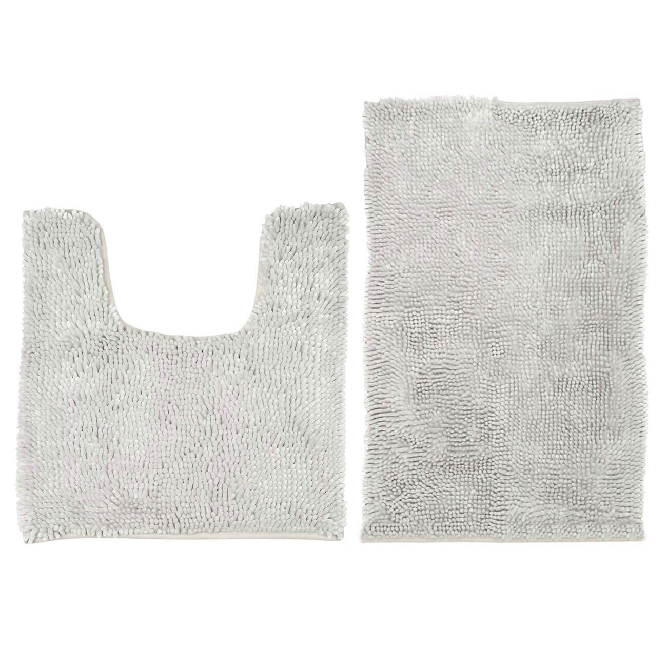 Bathroom mat, 50x80 / 50x50 cm, 2 pcs, Anti-slip, Polyester, Ecru, Fluffy изображение № 1