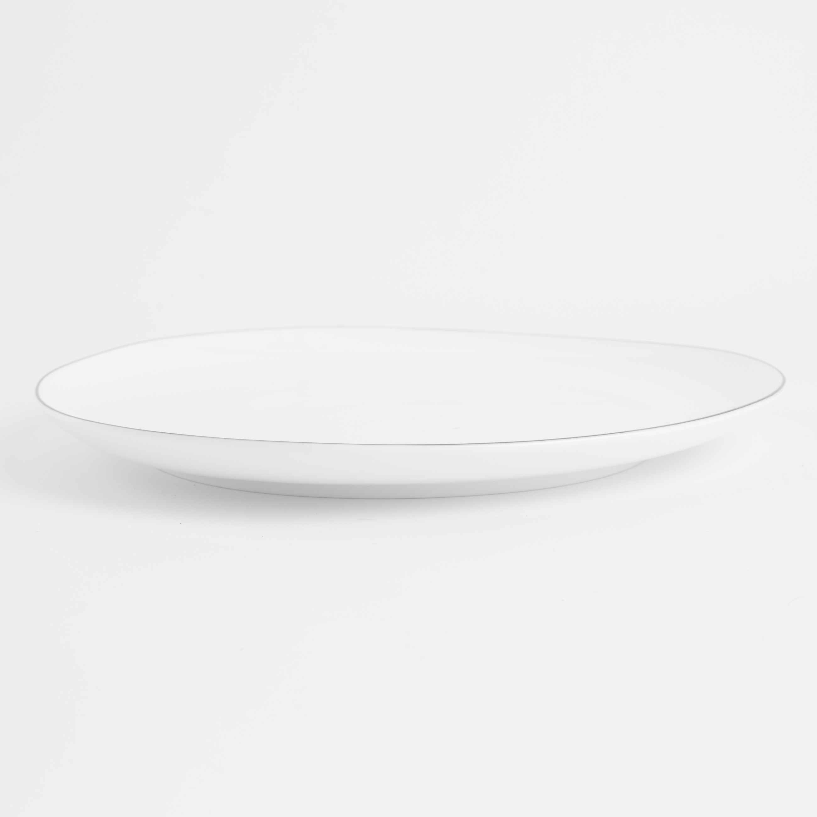 Snack plate, 21 cm, porcelain F, white, Bend silver изображение № 4