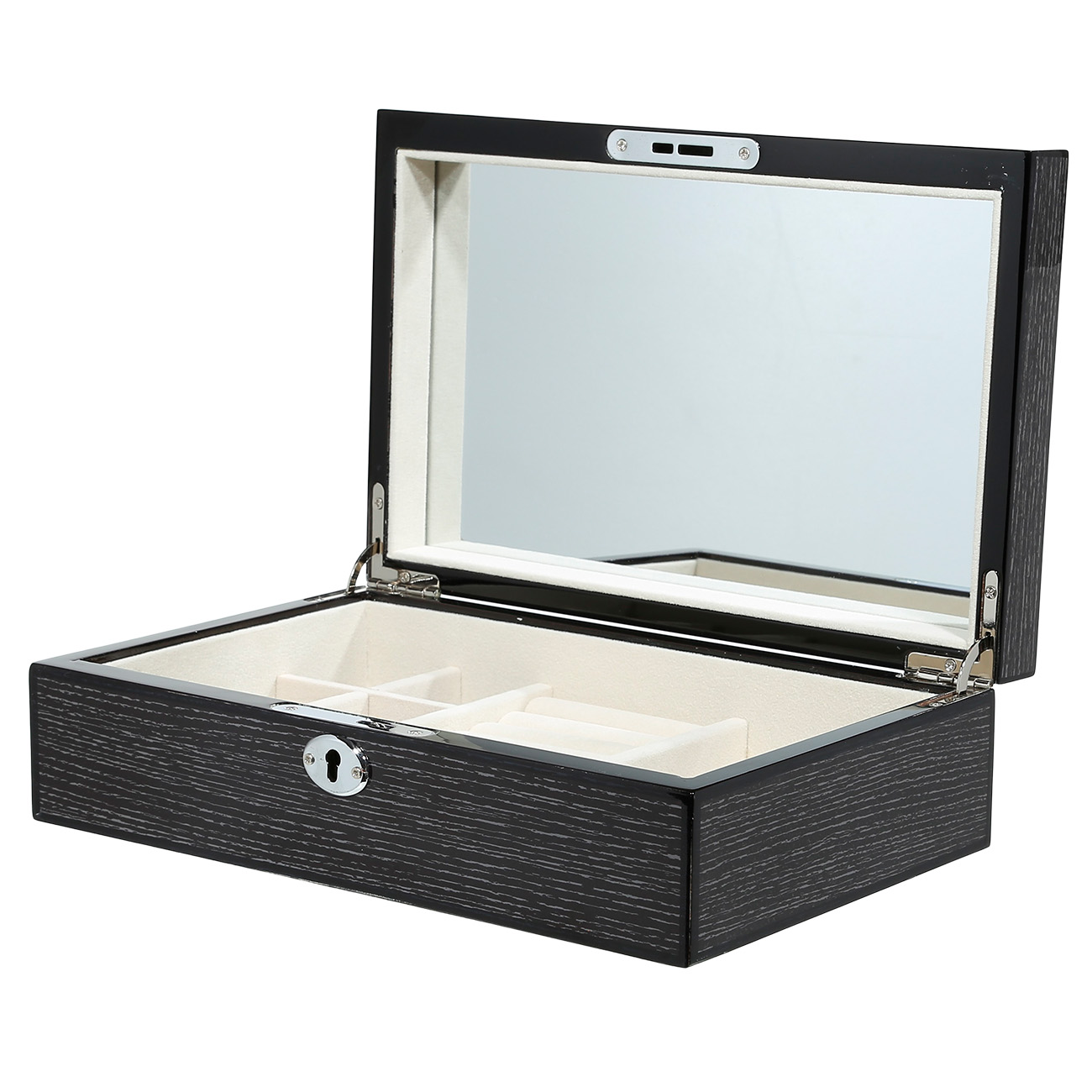 Jewelry box, 25x16 cm, with mirror, wood, black, Fortune изображение № 3