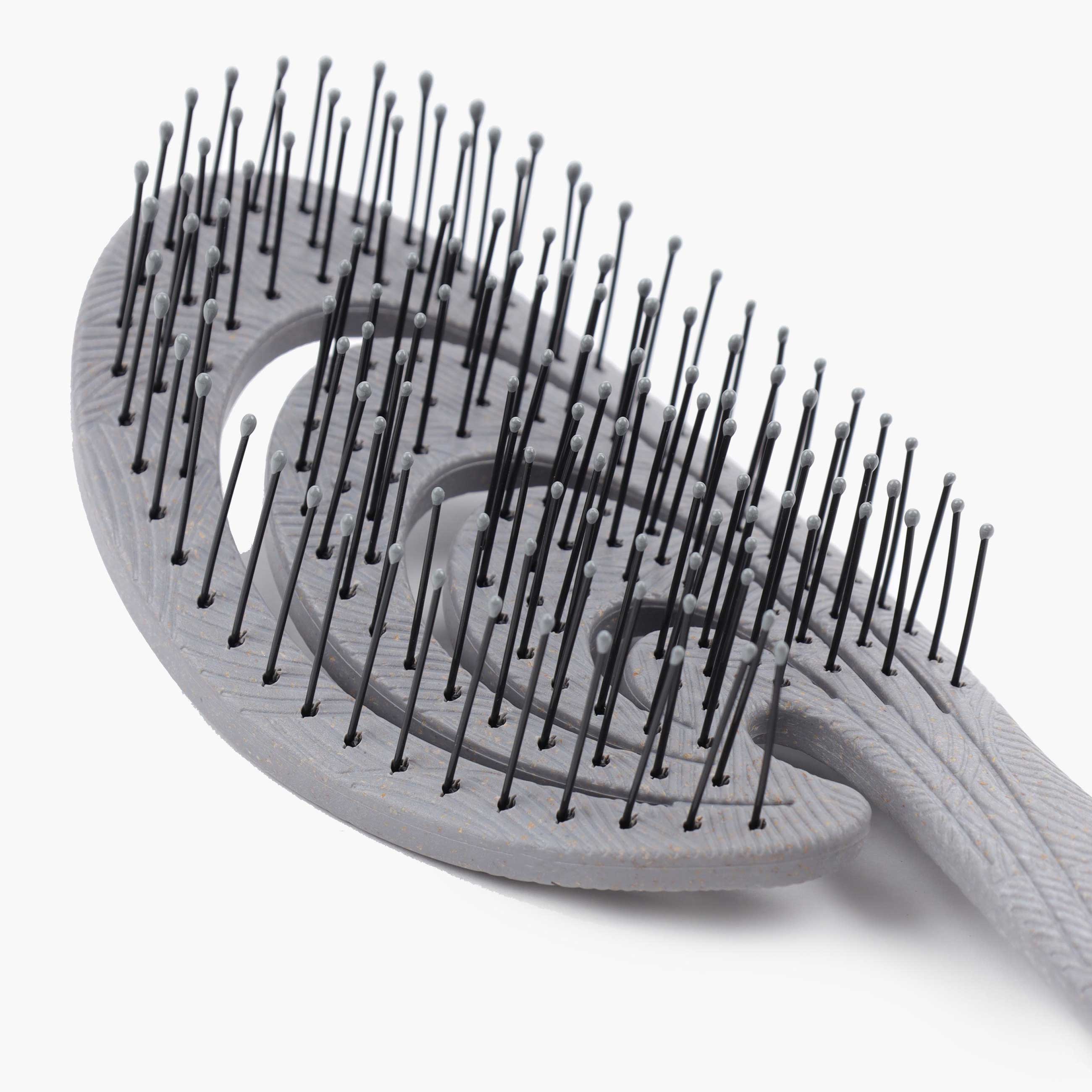 Hair massage comb, 22 cm, vegetable fiber / plastic, Grey, Zipo изображение № 4