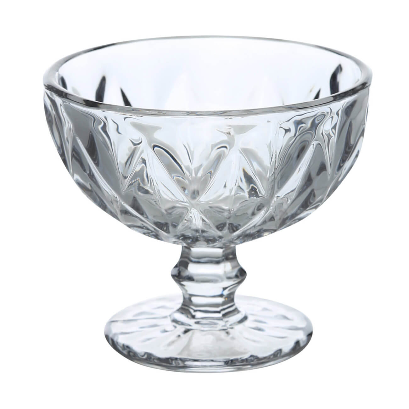 Cream bowl, 12 cm, 320 ml, glass R, grey, Rhomb color изображение № 1
