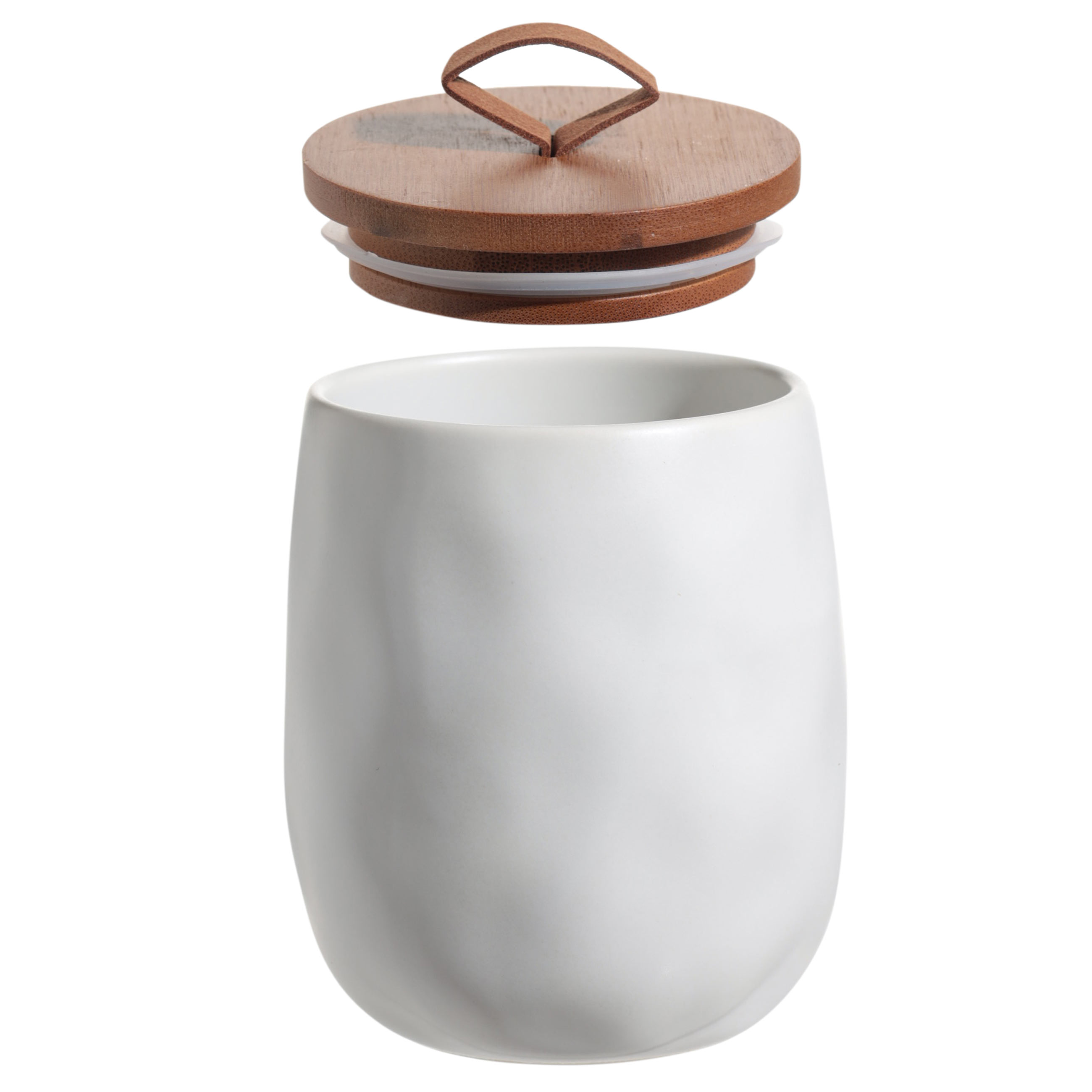 Bathroom box, 11 cm, ceramic/bamboo, milk, Diza изображение № 2