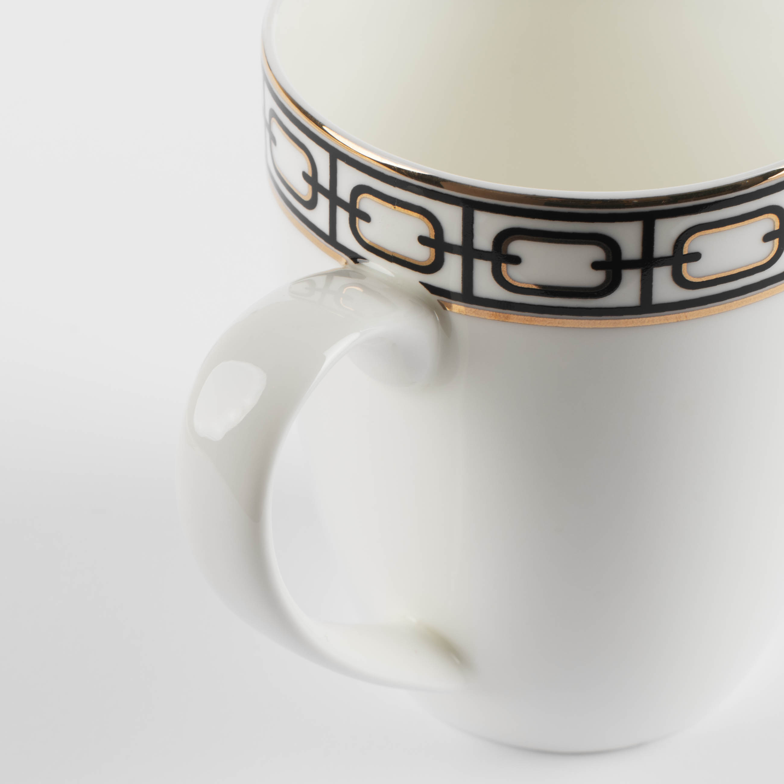 Mug, 420 ml, porcelain F, white, with golden edging, Geometry, Rodos изображение № 4