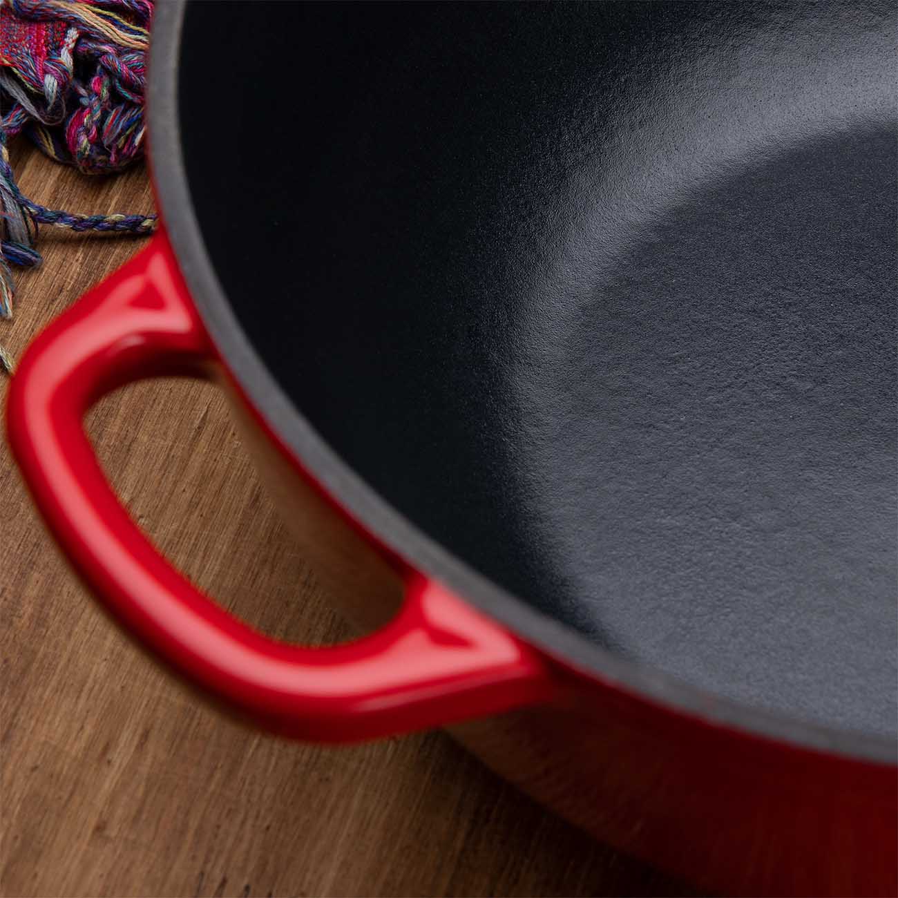 Cauldron, 27 cm, 4.5 l, with lid, cast iron, Red, Bright изображение № 7