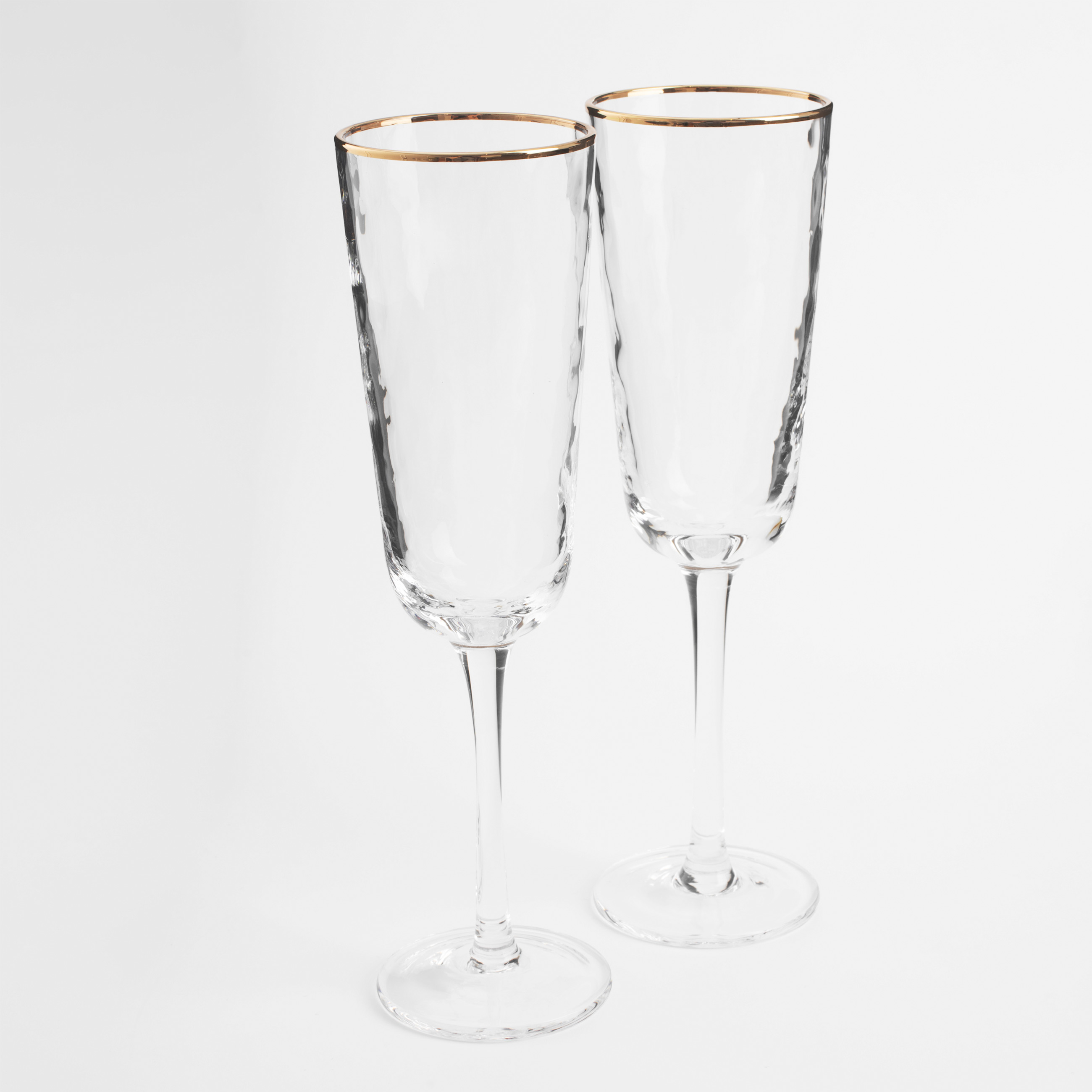 Champagne glass, 190 ml, 2 pcs, glass, with golden edging, Liomea gold изображение № 2