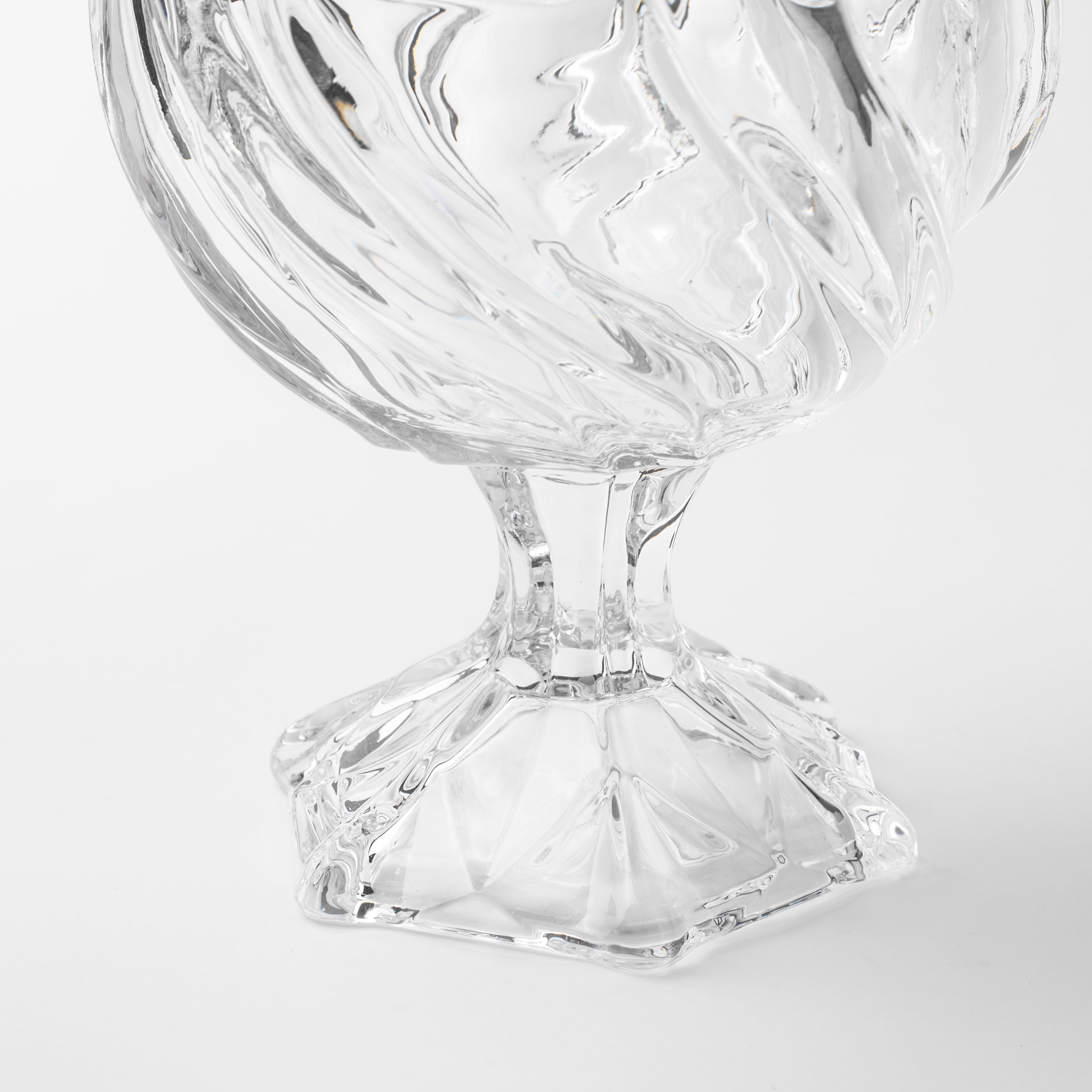 Candy bowl, 14x23 cm, 480 ml, on a leg, with a lid, glass R, Torsido изображение № 5
