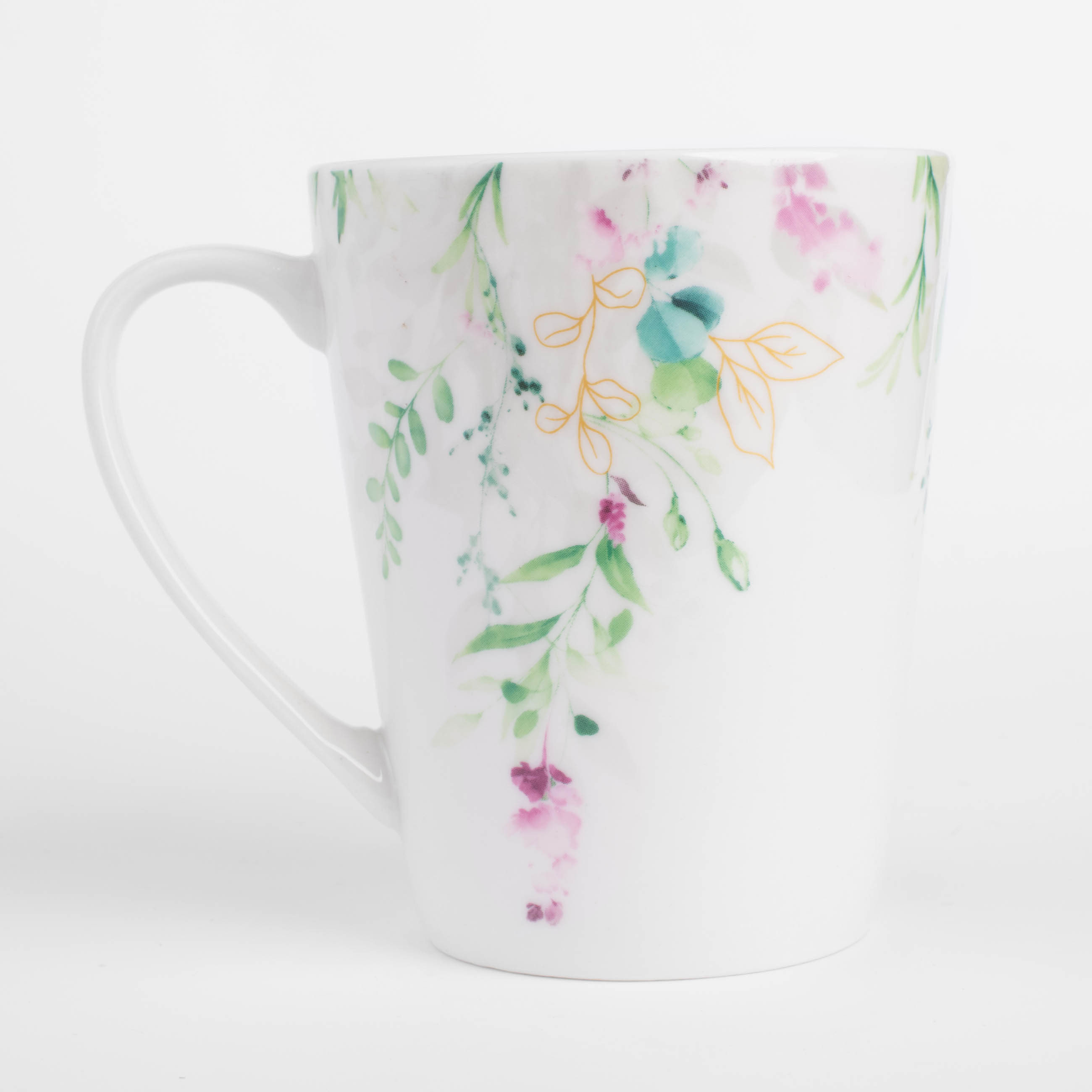 Mug, 420 ml, porcelain N, white, Watercolor flowers, Senetti изображение № 3