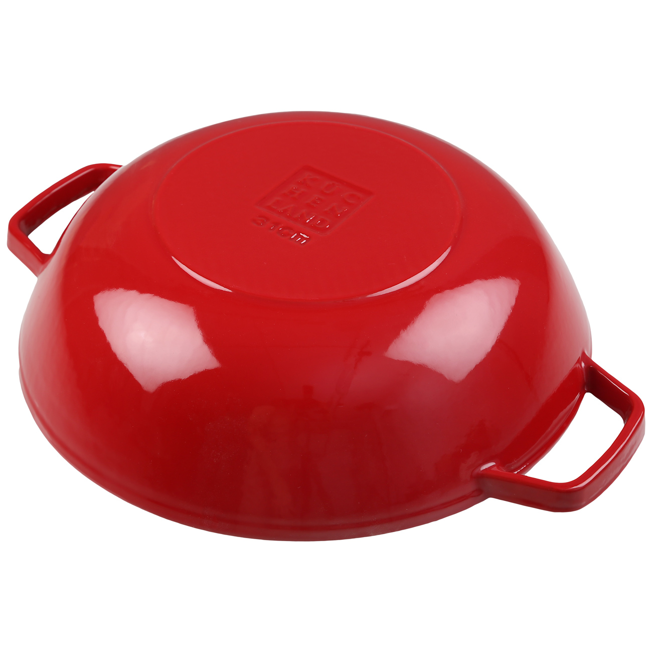 Wok, 31 cm, with lid and grate, cast iron / glass T, red, Bright изображение № 4