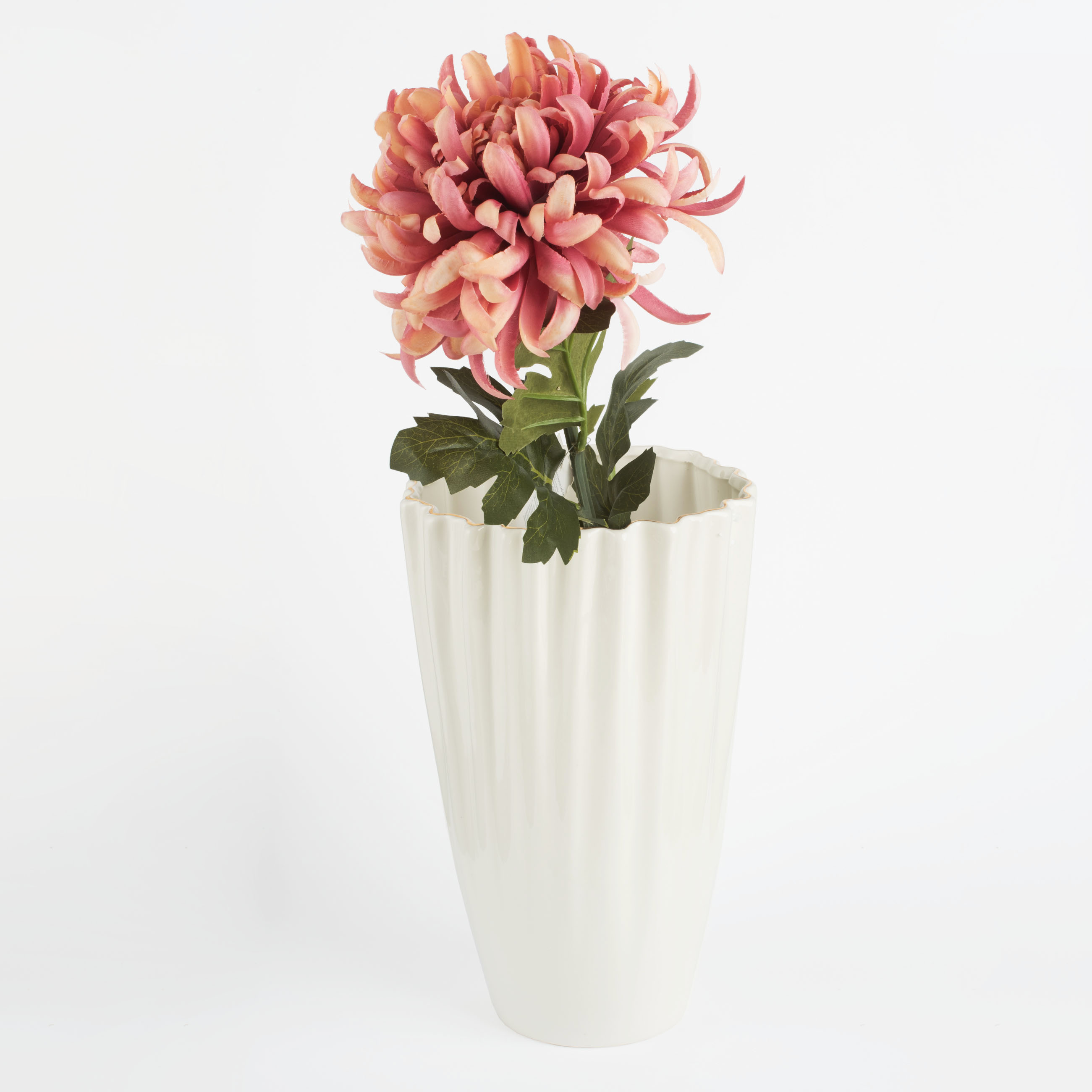 Flower vase, 27 cm, porcelain R, with golden edging, Crumpled effect, Crumple gold изображение № 6