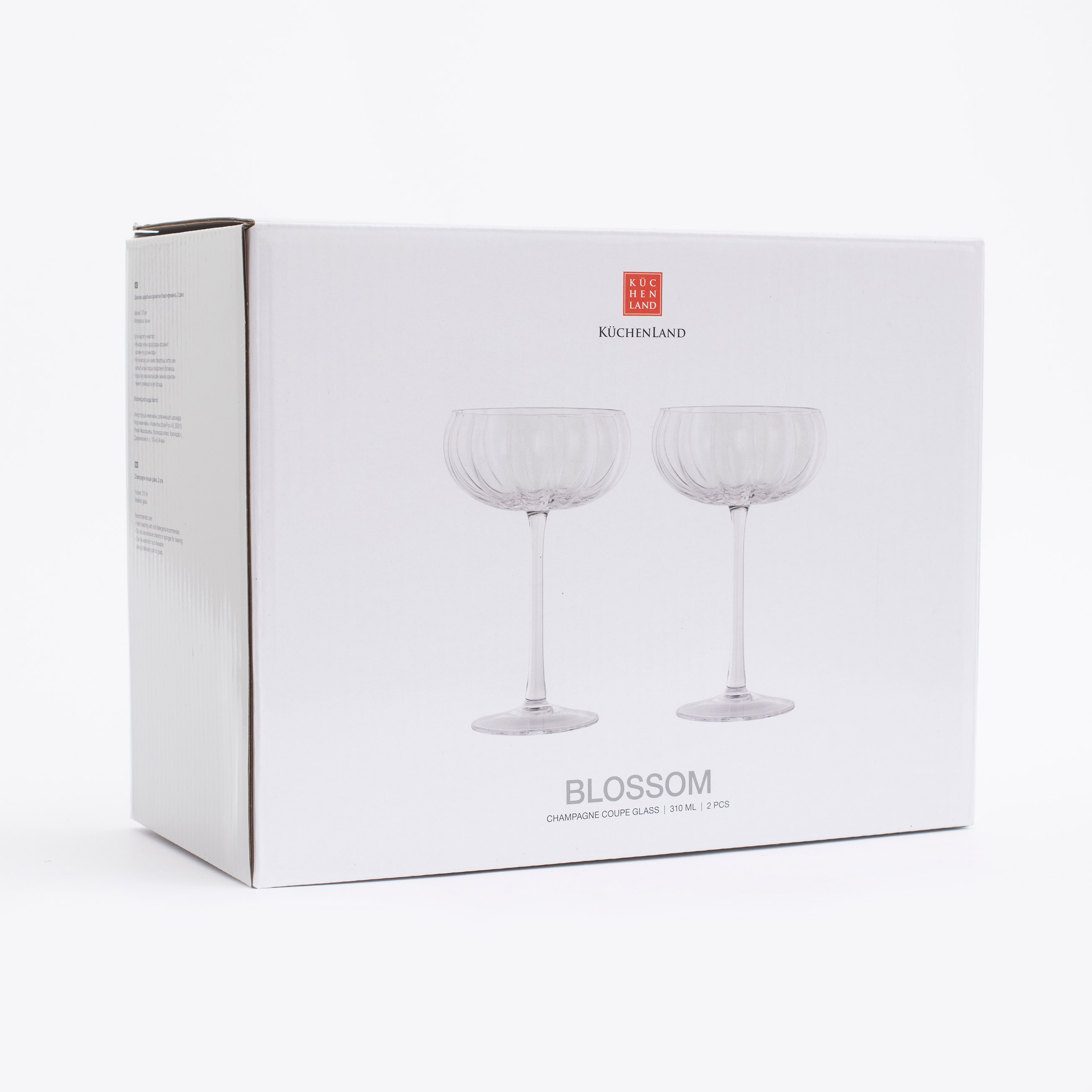 Champagne creamer glass, 310 ml, 2 pcs, glass, Blossom изображение № 8