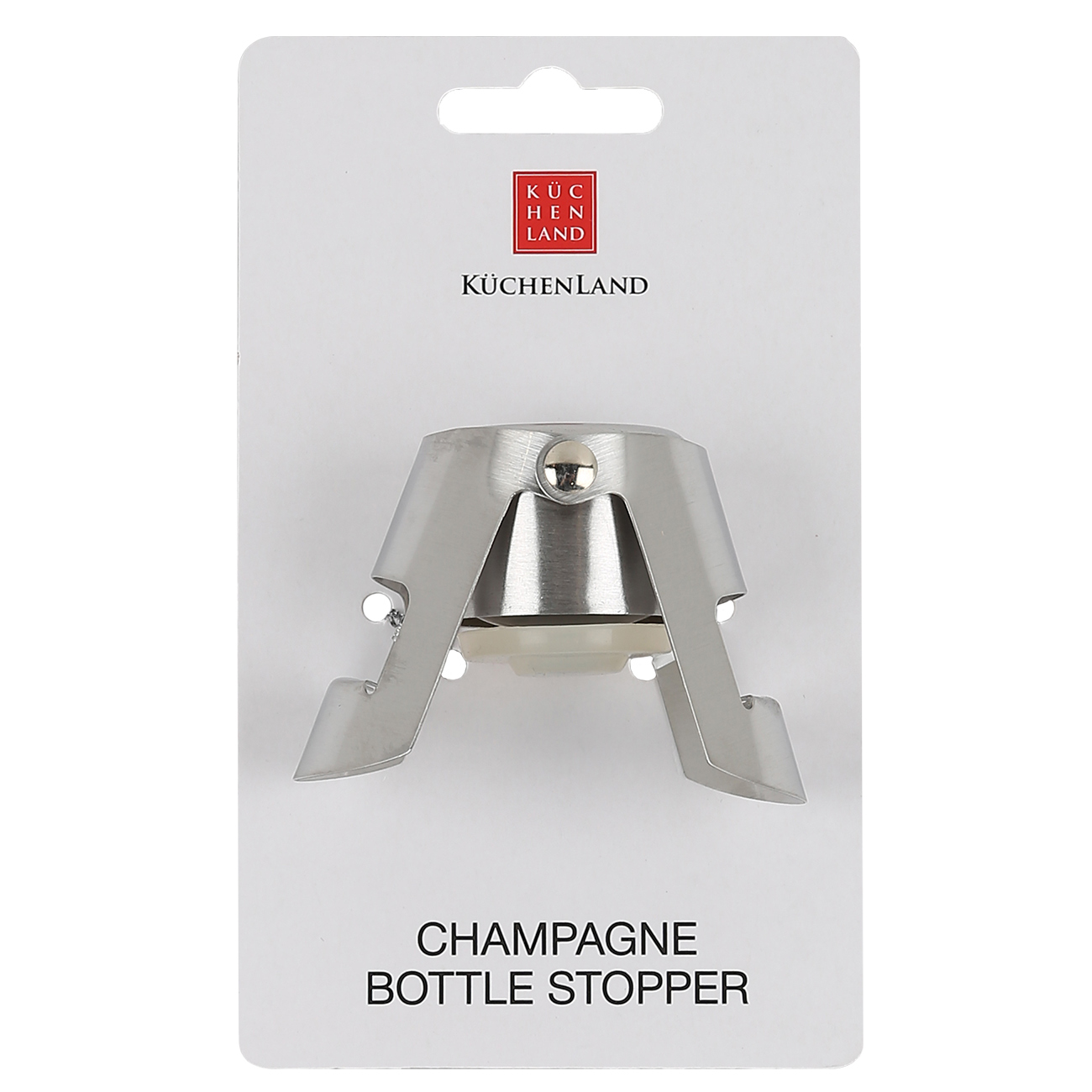 Champagne bottle stopper, 6 cm, metal, silver, Bar изображение № 4