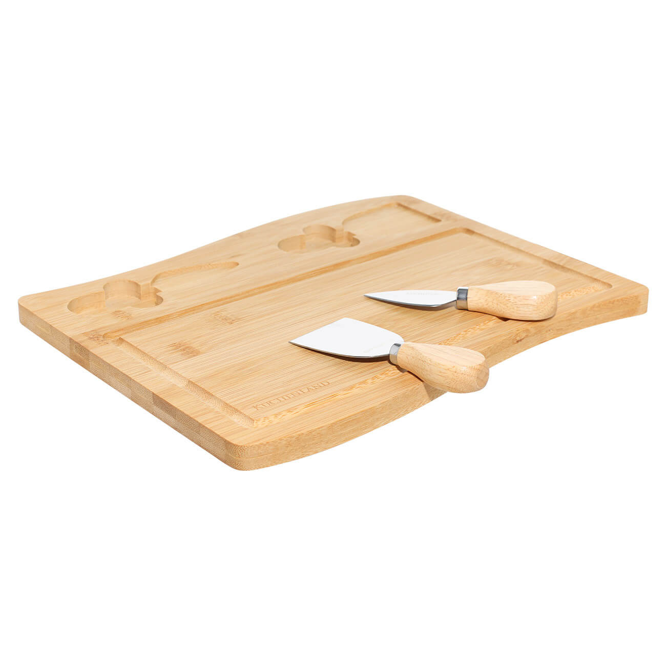 Cheese set, 3 pr, dish board, Steel / Bamboo, Wave, Cheese изображение № 1