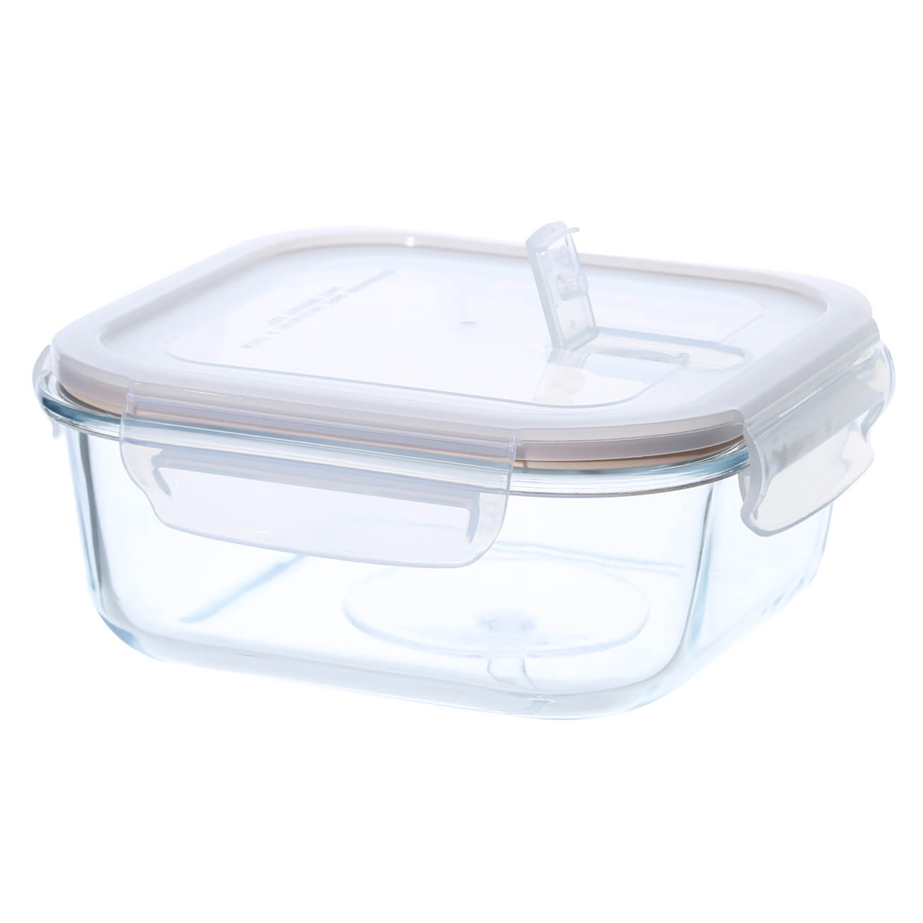 Container, 1,1 l, with clips, with valve, glass T / plastic, square, Soft kitchen изображение № 1