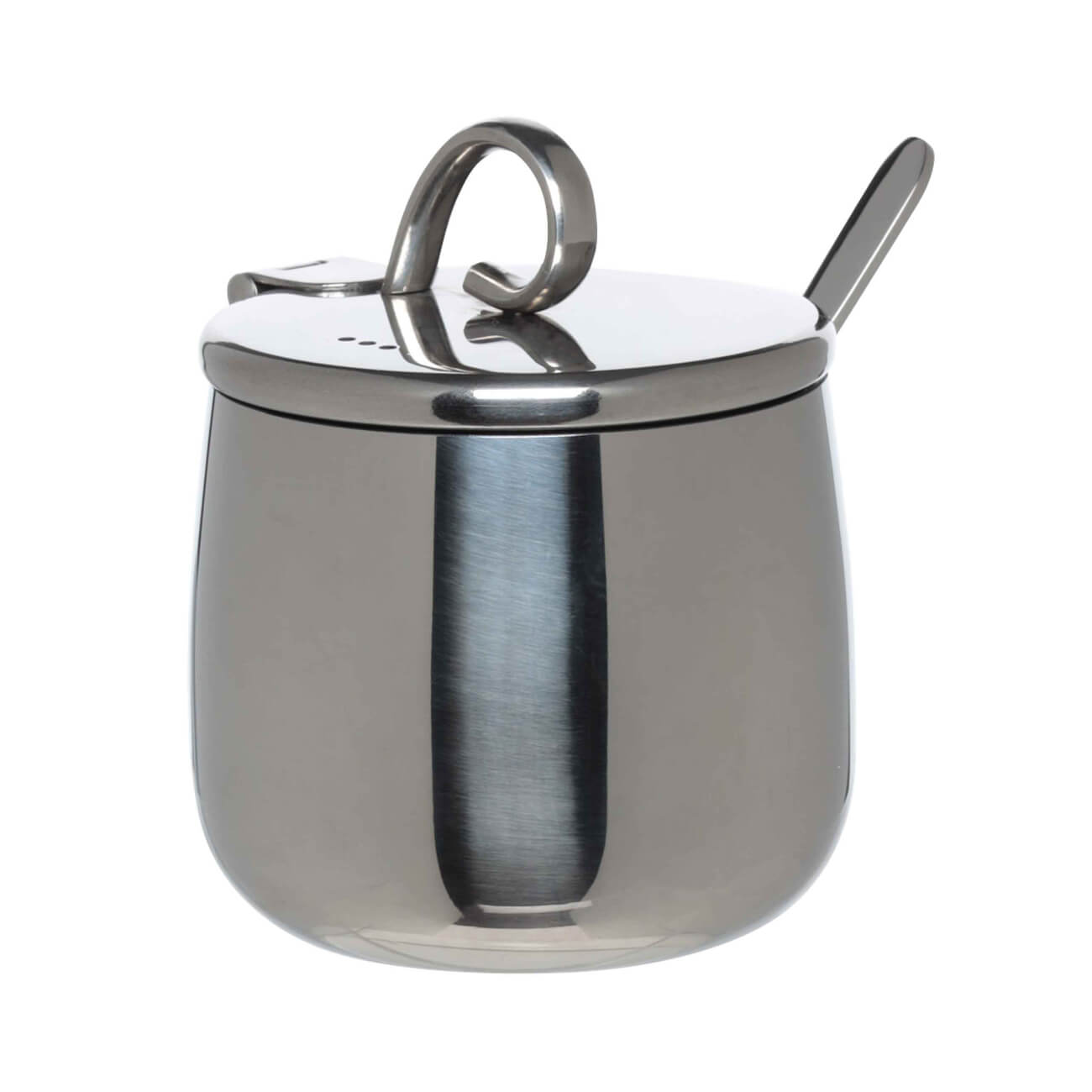 Sugar bowl, 10 cm, 210 ml, with spoon, steel, Classic изображение № 1