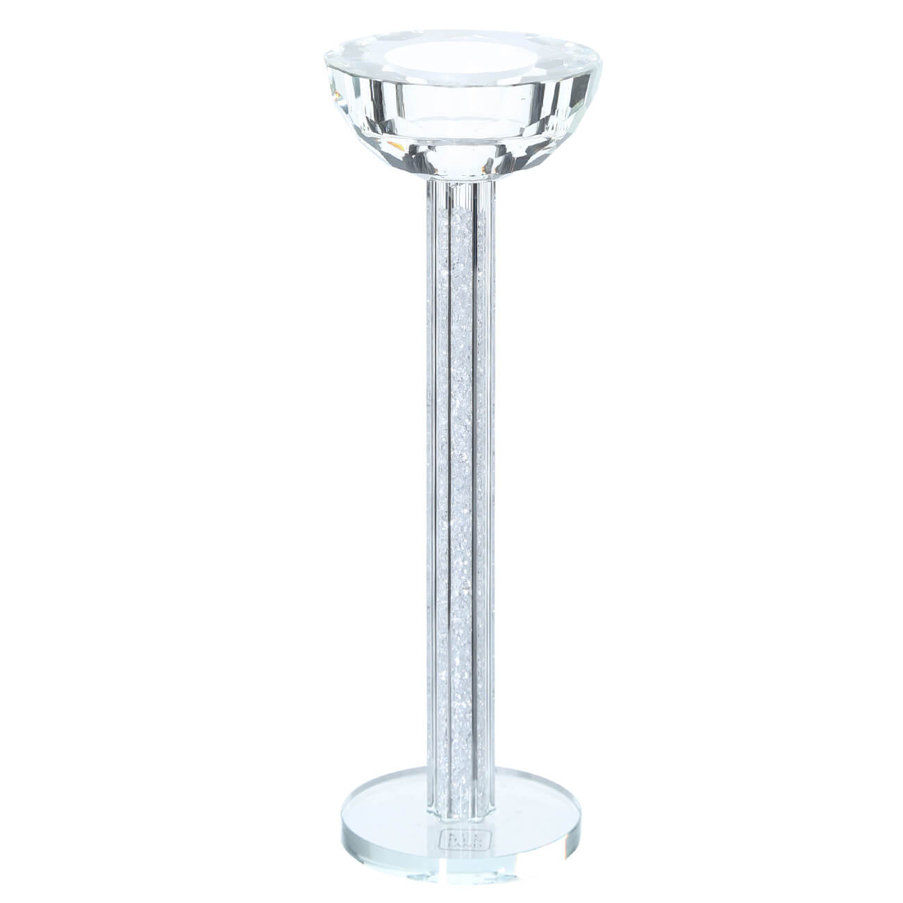 Candle holder, 23 cm, on a leg, glass / rhinestones, Crystal, Crystal изображение № 1