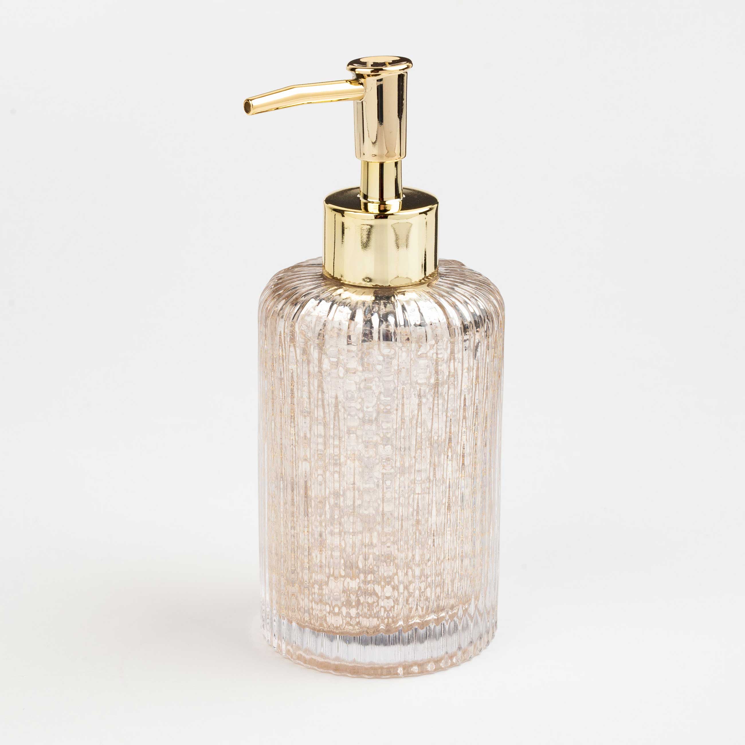 Liquid soap dispenser, 240 ml, glass / plastic, golden, Diana изображение № 4