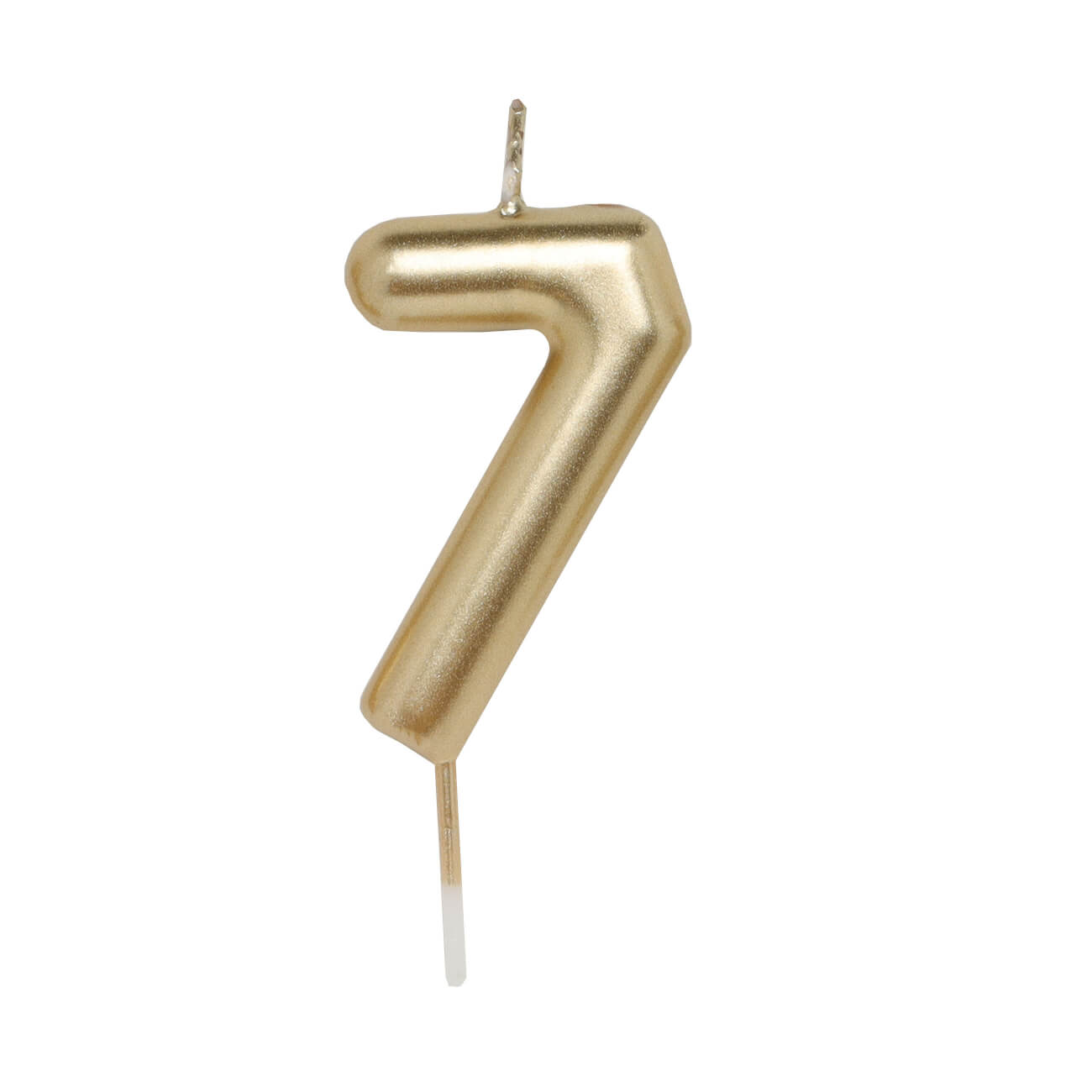 Cake candle, 8 cm, golden, Number 7, Birthday party изображение № 1