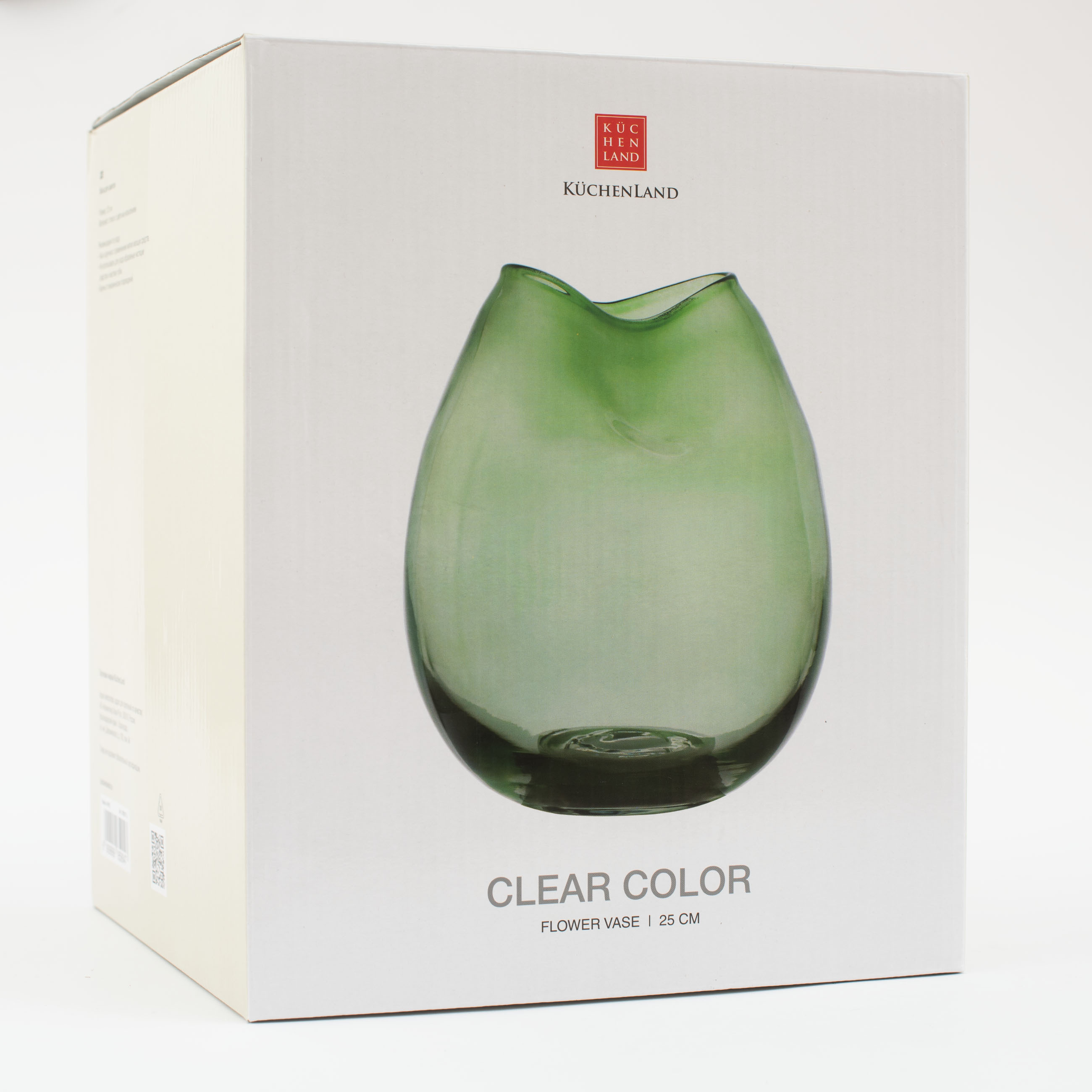 Flower vase, 25 cm, glass, green, Clear color изображение № 5