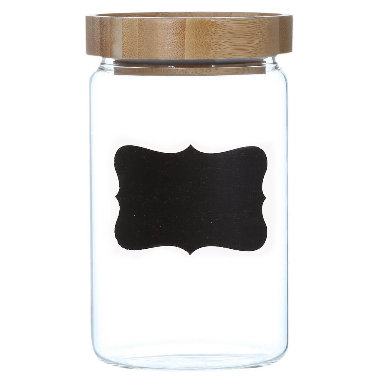 Jar for bulk products, 800 ml, label box, used glass / bamboo, Comfort изображение № 1