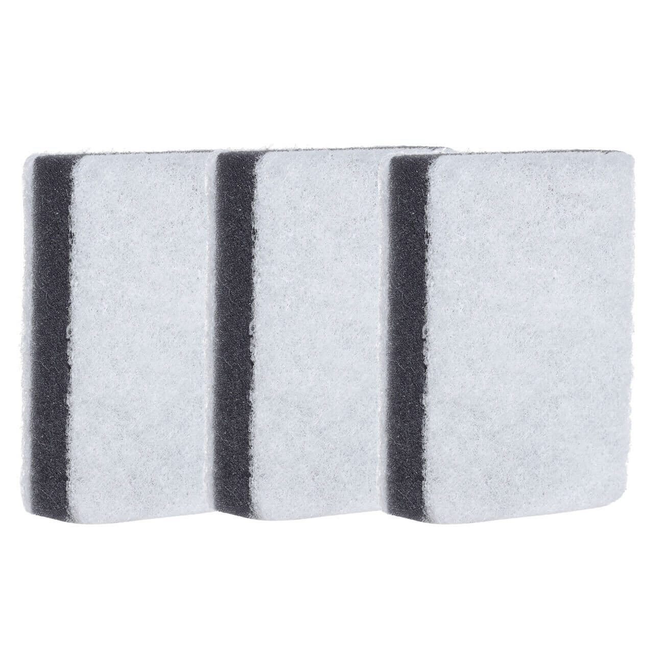 Dish washing sponge, 10x7 cm, 3 pcs, foam rubber/non-abrasive, black and white, Black clean изображение № 1