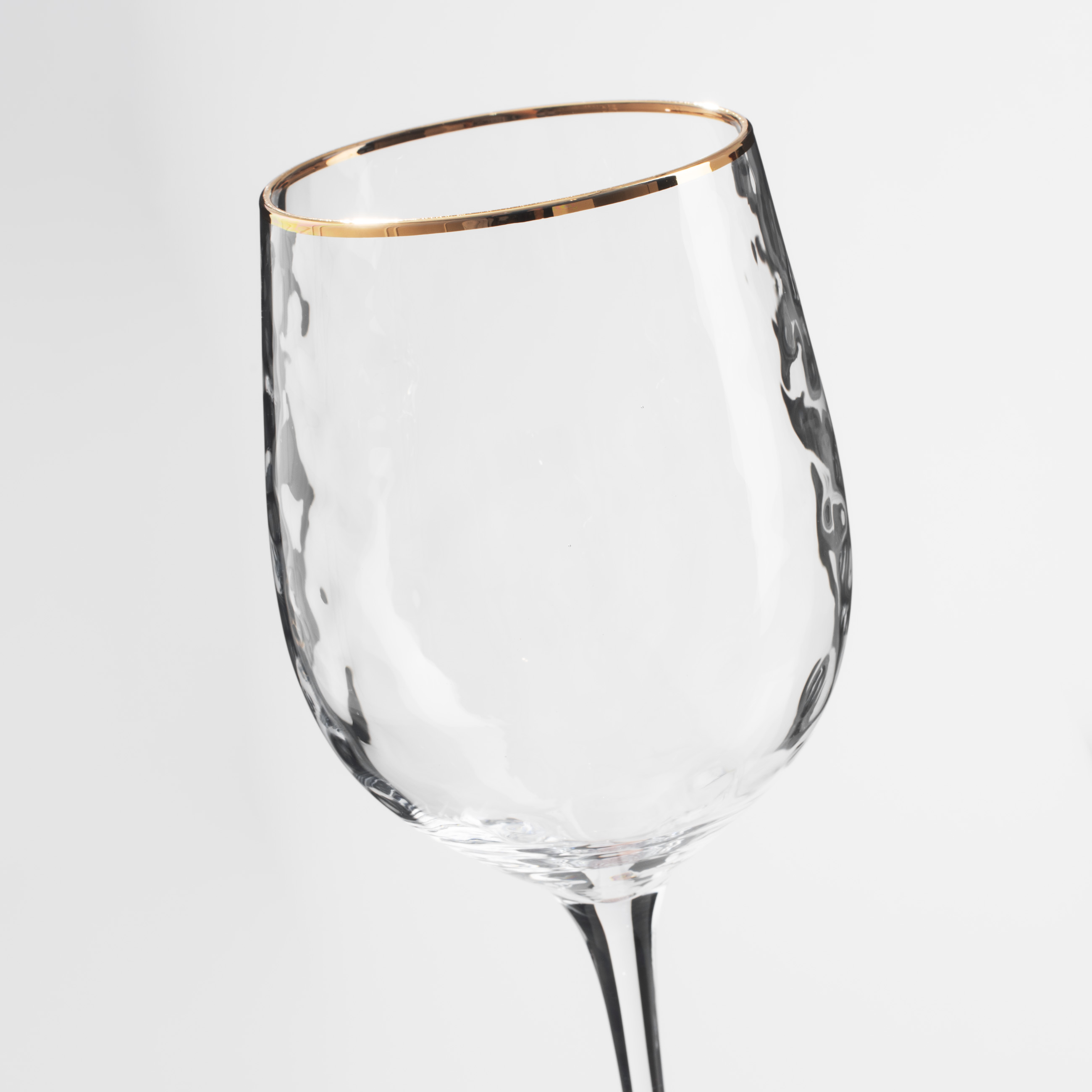 Wine glass, 380 ml, 2 pcs, glass, with golden edging, Liomea gold изображение № 5