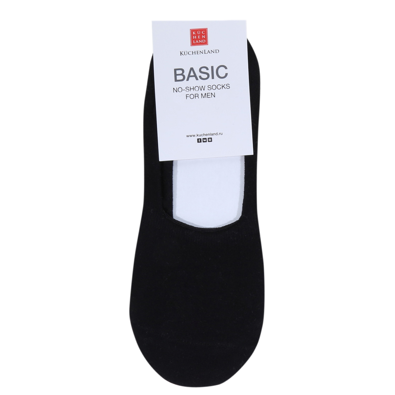 Men's track socks, Size 39-42, cotton / polyester, black, Basic изображение № 2