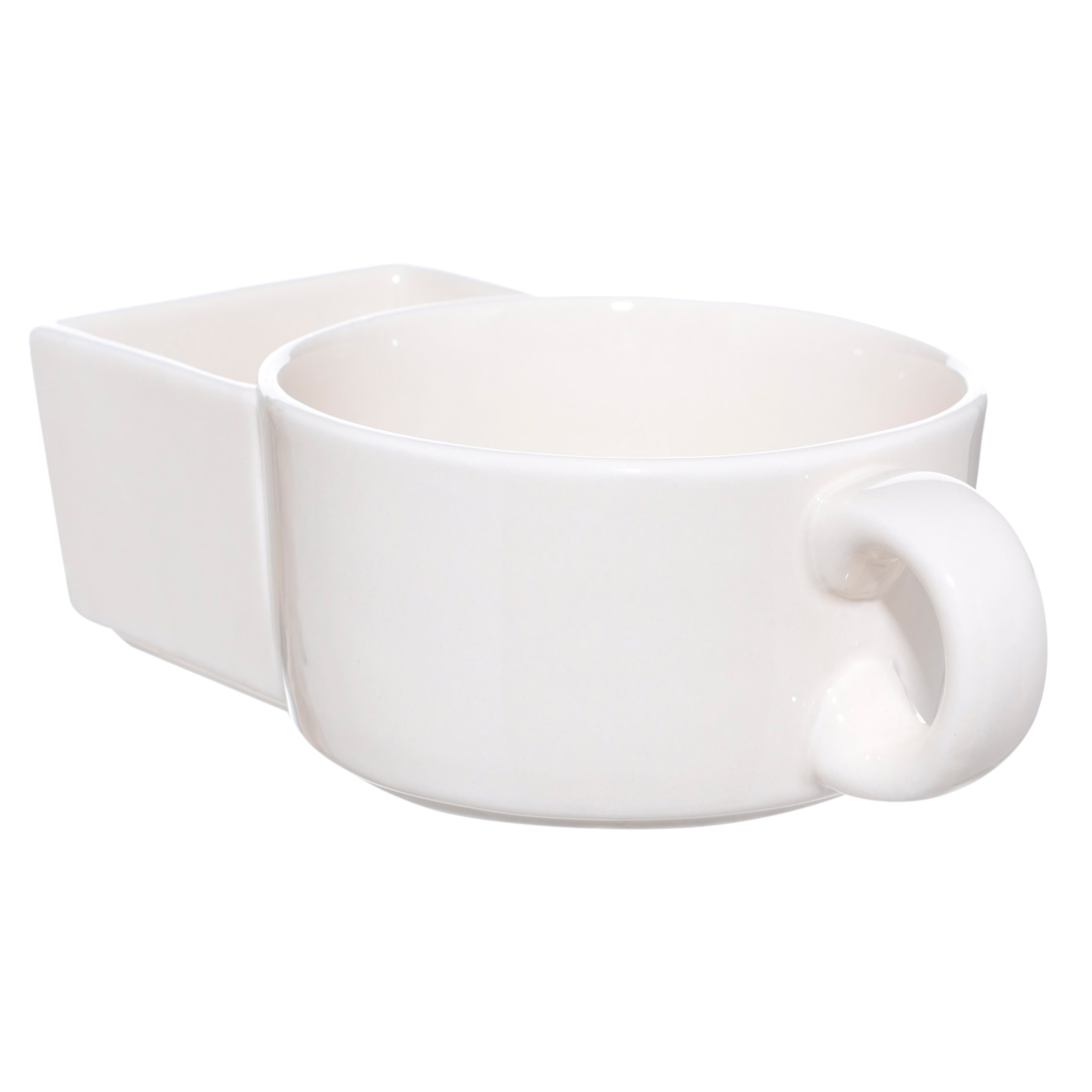 Snack bowl, 19x6 cm, 2 units, with handle, ceramic, milk, Light kitchen изображение № 4