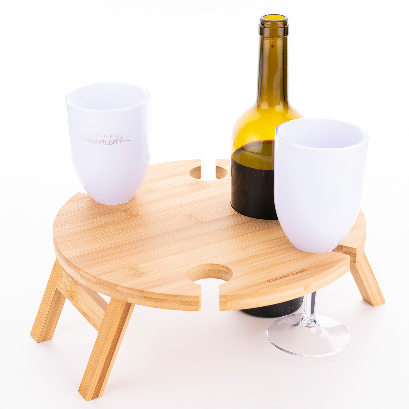 Table-stand for bottles and glasses, 30 cm, bamboo, round, Bamboo изображение № 2