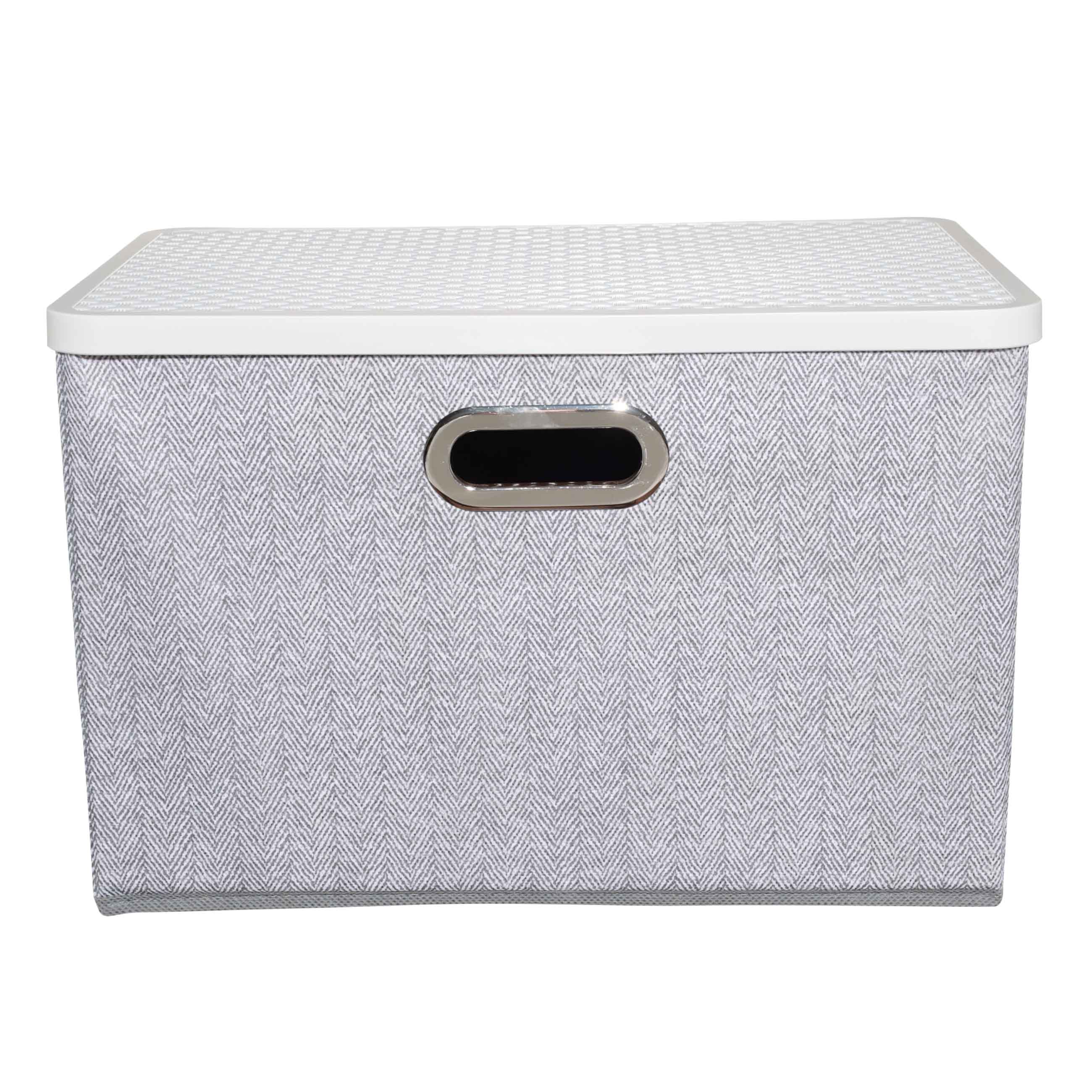 Organizer-box for things, 38x26 cm, with handles/lid, textile / plastic, gray, Pedant new изображение № 2