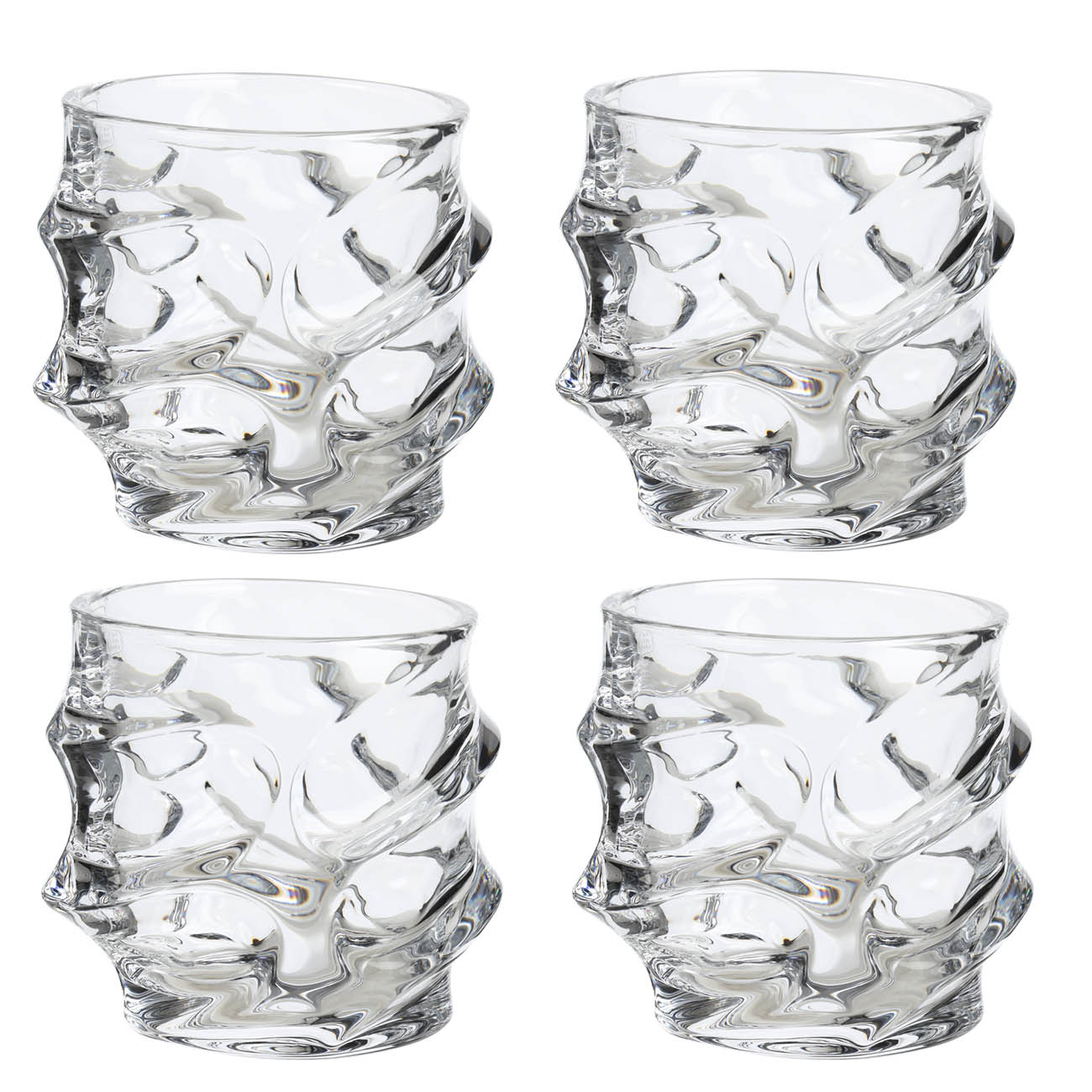 Whiskey set, 4 pers, 5 items, decanter / glasses, glass R, shaped, Peak изображение № 3