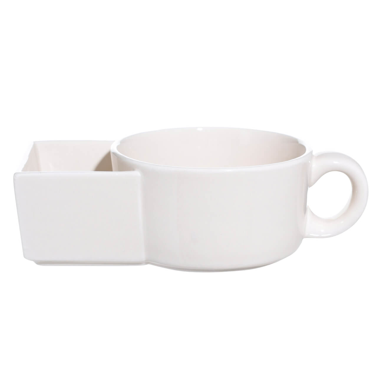 Snack bowl, 19x6 cm, 2 units, with handle, ceramic, milk, Light kitchen изображение № 1