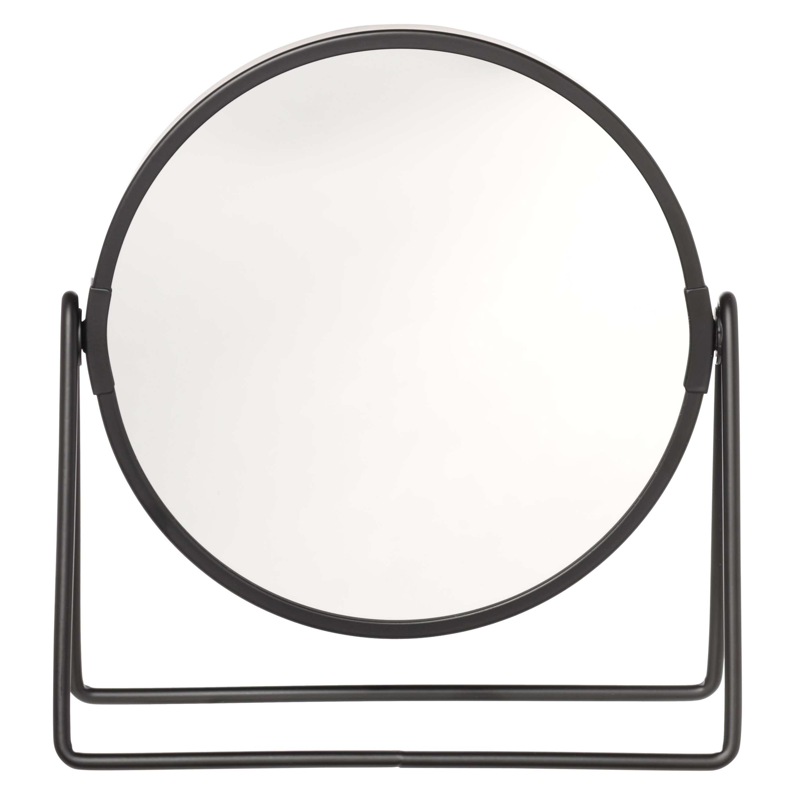 Table mirror, 20 cm, double-sided, metal, round, Black, Graphic изображение № 2