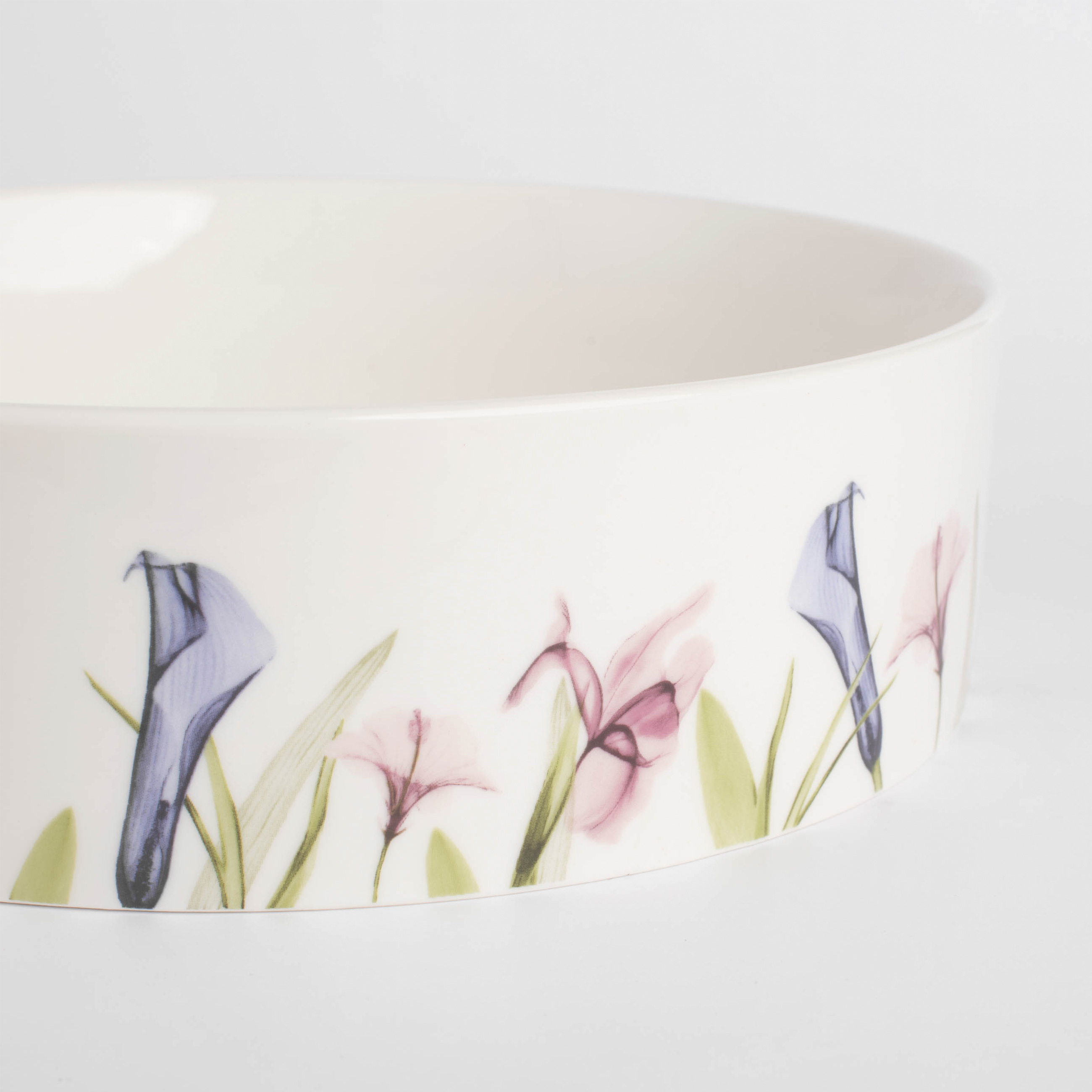 Dish, 23x6 cm, with sides, porcelain N, white, Pastel flowers, Pastel flowers изображение № 5